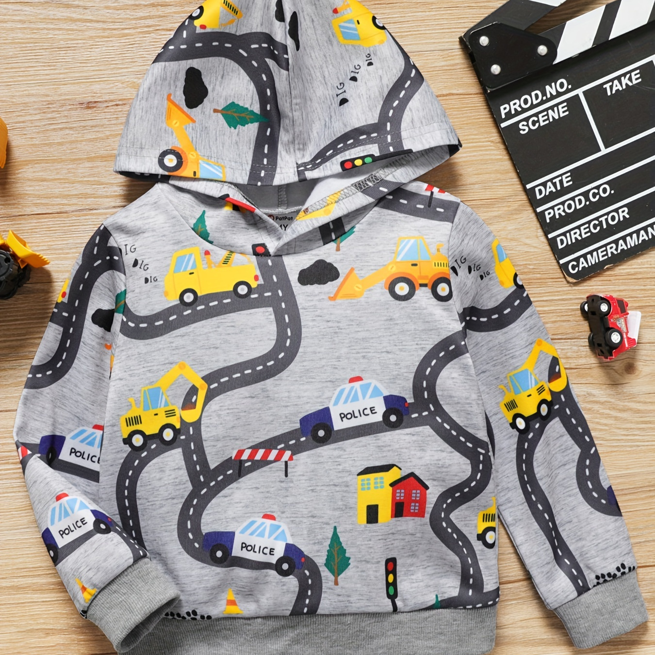 Patpat Toddler Boy Casual Road Vehicle Print Long-sleeve Hoodie Sweatshirt/sport Top For Spring & Autumn/fall
Patpat Toddler Boy Casual Road Vehicle Print Long-sleeve Hoodie Sweatshirt/sport Top For Spring & Autumn/fall