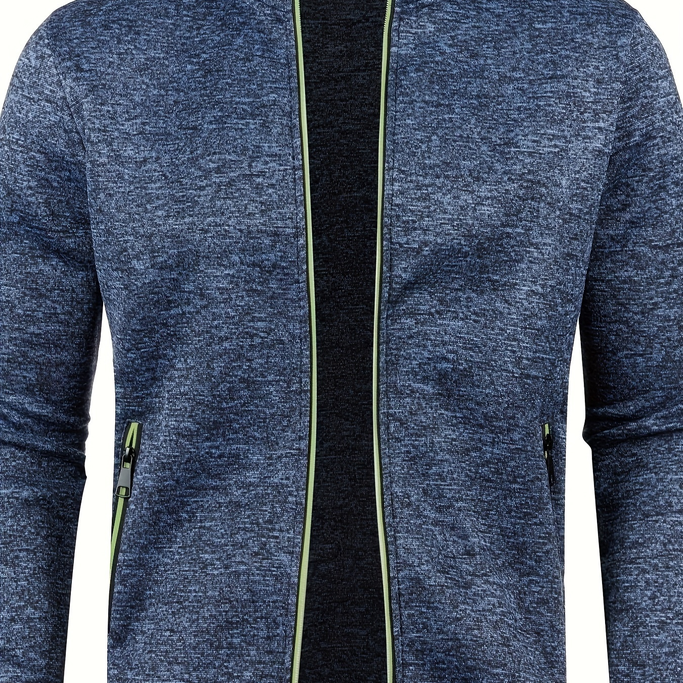 

Elegant Mid Stretch Cardigan, Men's Casual Full Zip Up Cardigan Sweater Coat For Fall Winter