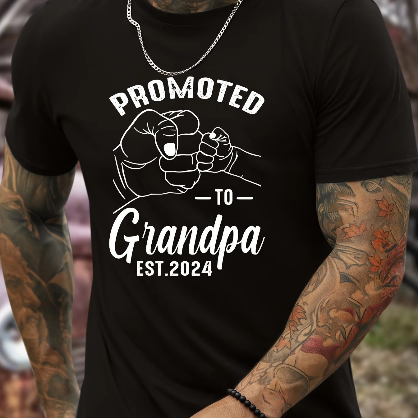 Men's Short Sleeve T-shirt, "promoted To Grandpa" Graphic Casual Style Summer Fashion Tee For New Grandfathers
Men's Short Sleeve T-shirt, "promoted To Grandpa" Graphic Casual Style Summer Fashion Tee For New Grandfathers