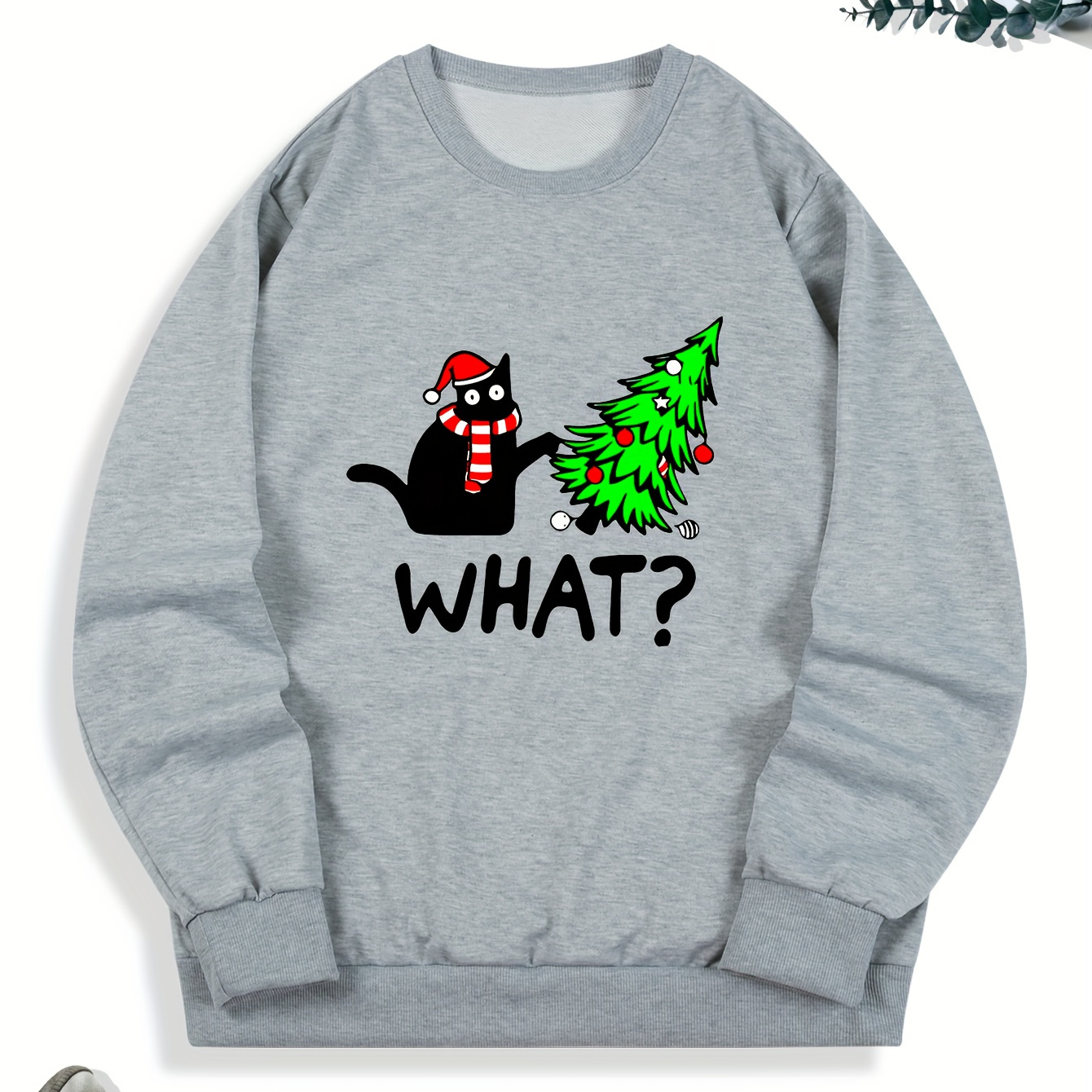 Cat & Christmas Tree What Print Men's Fashion Pullover Round Neck Long Sleeve Sweatshirt Loose Casual Top For Autumn Winter Men's Clothing As Gifts Leisure Holiday
Cat & Christmas Tree What Print Men's Fashion Pullover Round Neck Long Sleeve Sweatshirt Loose Casual Top For Autumn Winter Men's Clothing As Gifts Leisure Holiday