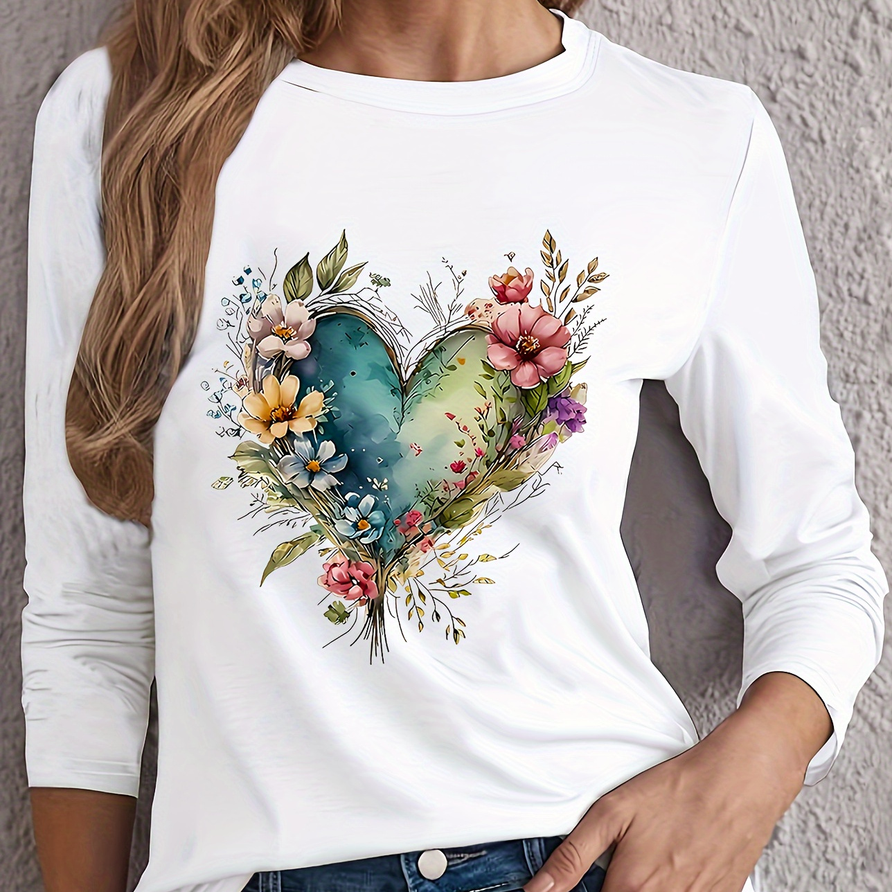 Floral Print T-shirt, Long Sleeve Crew Neck Casual Top For Spring & Fall, Women's Clothing
Floral Print T-shirt, Long Sleeve Crew Neck Casual Top For Spring & Fall, Women's Clothing