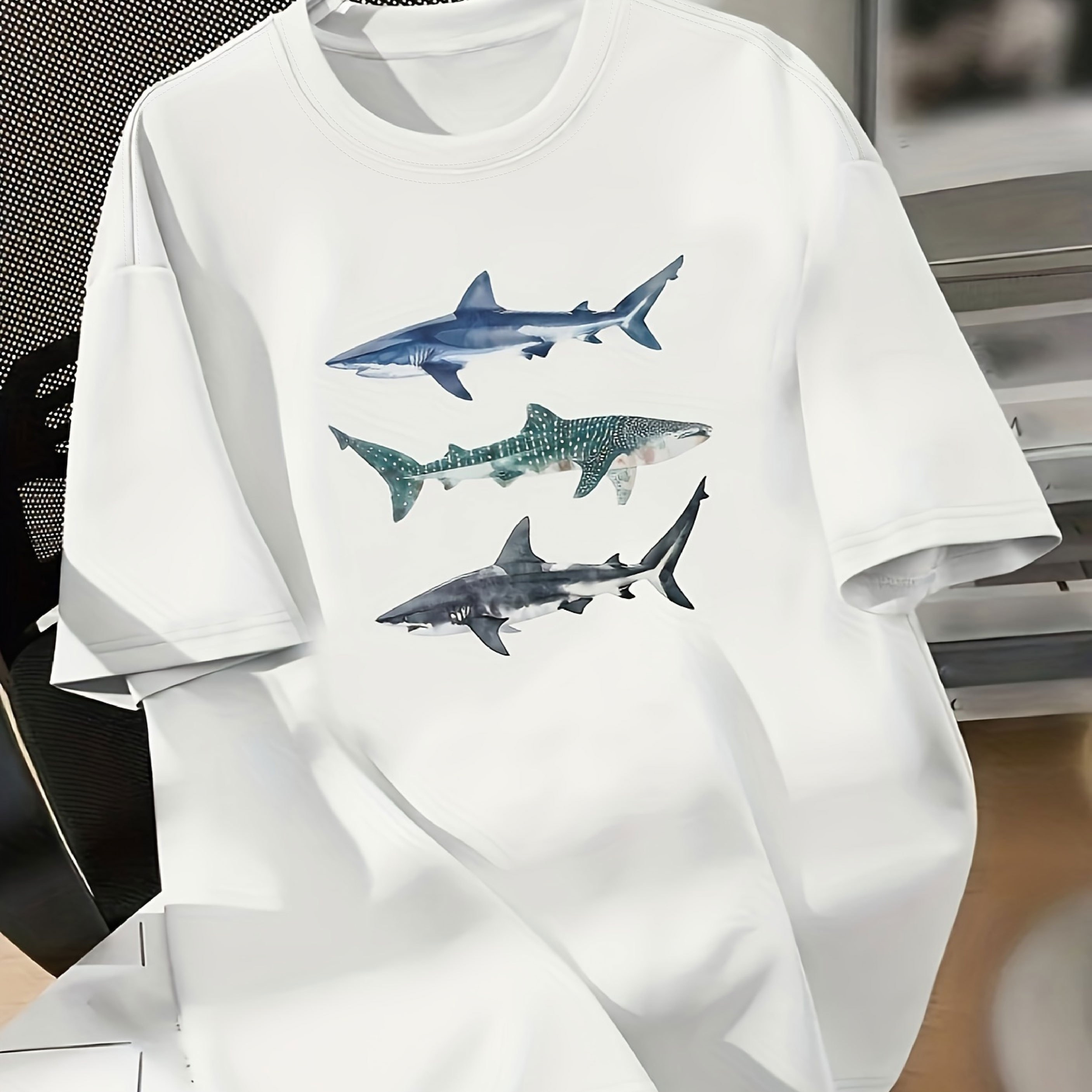 Shark Print T-shirt, Short Sleeve Crew Neck Casual Top For Summer & Spring, Women's Clothing
Shark Print T-shirt, Short Sleeve Crew Neck Casual Top For Summer & Spring, Women's Clothing