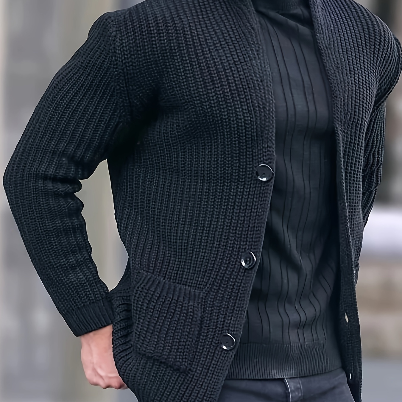 Men's Casual Solid Color Cardigan Sweater - V-neck, Knitted Acrylic, Machine Washable, With Pockets For Fall/winter, Open-front
Men's Casual Solid Color Cardigan Sweater - V-neck, Knitted Acrylic, Machine Washable, With Pockets For Fall/winter, Open-front