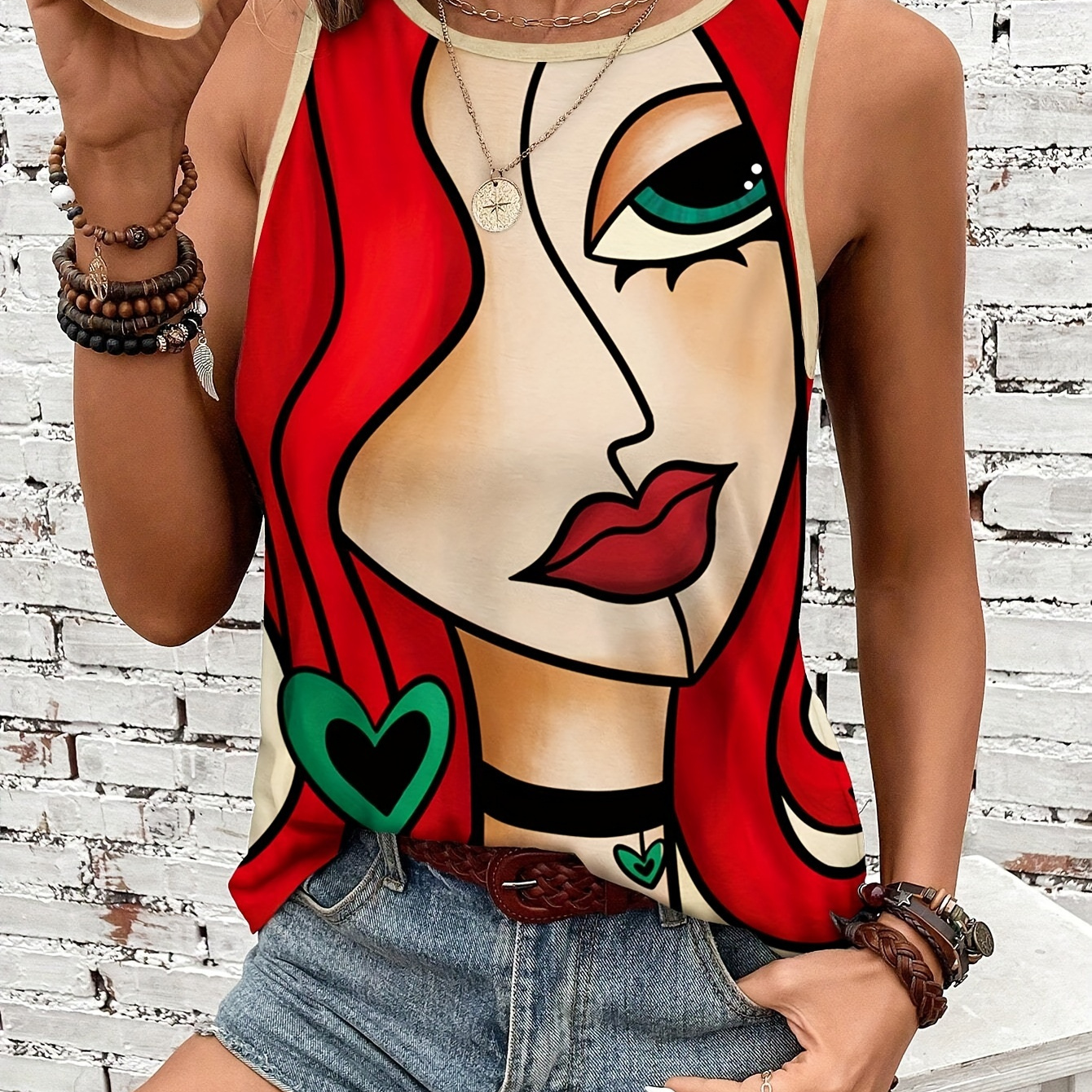 Abstract Print Crew Neck Tank Top, Casual Sleeveless Top For Spring & Summer, Women's Clothing
Abstract Print Crew Neck Tank Top, Casual Sleeveless Top For Spring & Summer, Women's Clothing