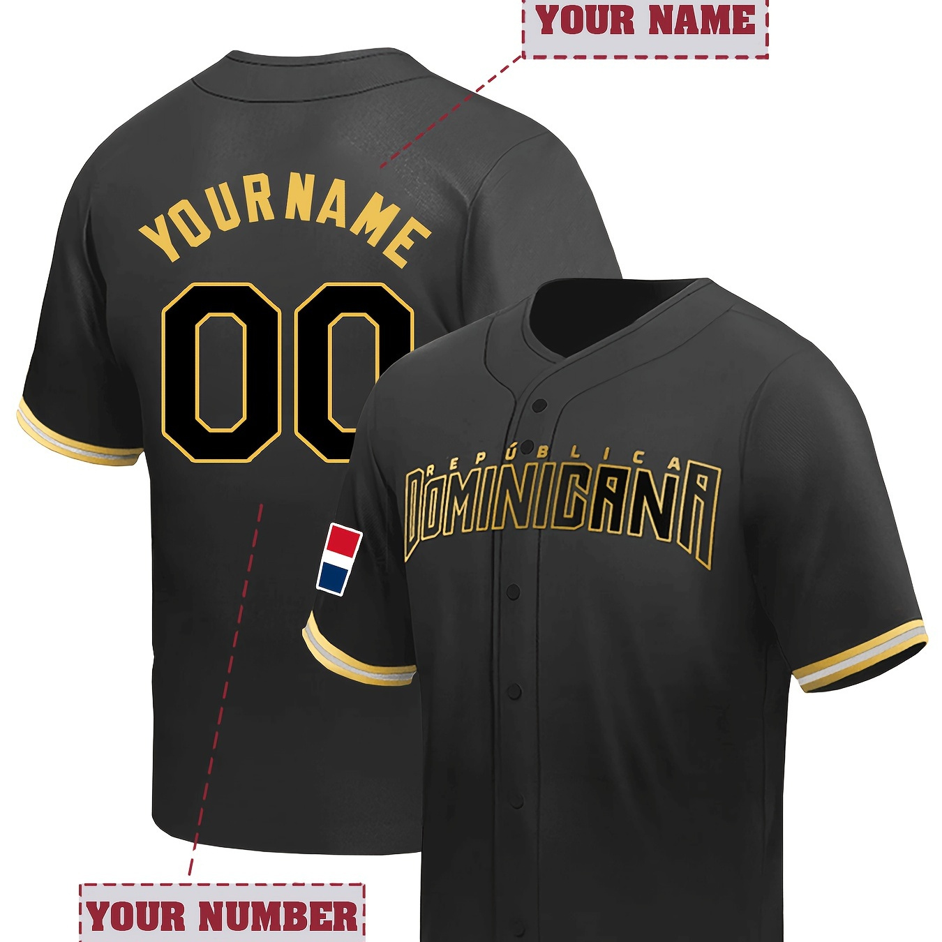 Customized Jersey For Men, Name And Number Design, Men's Short Sleeve Loose Breathable V-neck Embroidery Baseball Jersey, Sports Shirt For Team Training
Customized Jersey For Men, Name And Number Design, Men's Short Sleeve Loose Breathable V-neck Embroidery Baseball Jersey, Sports Shirt For Team Training