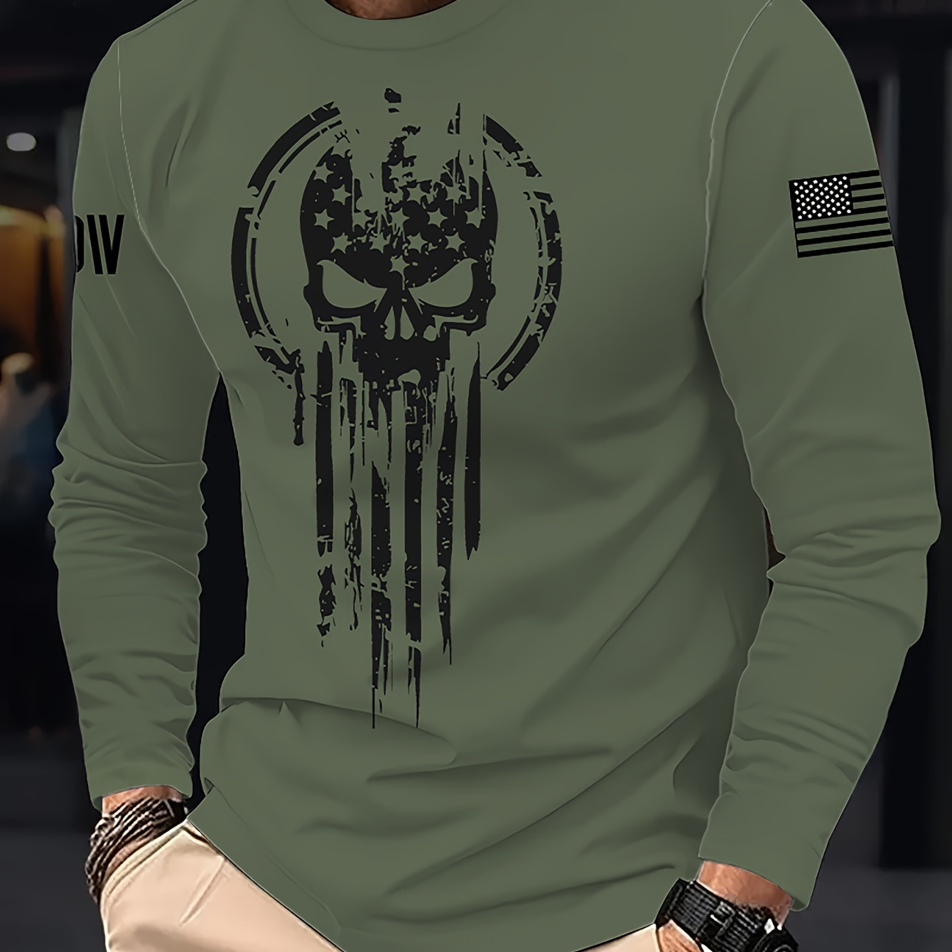 Men's Casual Long Sleeve T-shirt 2024 - Geometric Skull Print, Polyester Knit Fabric, Round Neck, Regular Fit, Autumn/
Men's Casual Long Sleeve T-shirt 2024 - Geometric Skull Print, Polyester Knit Fabric, Round Neck, Regular Fit, Autumn/