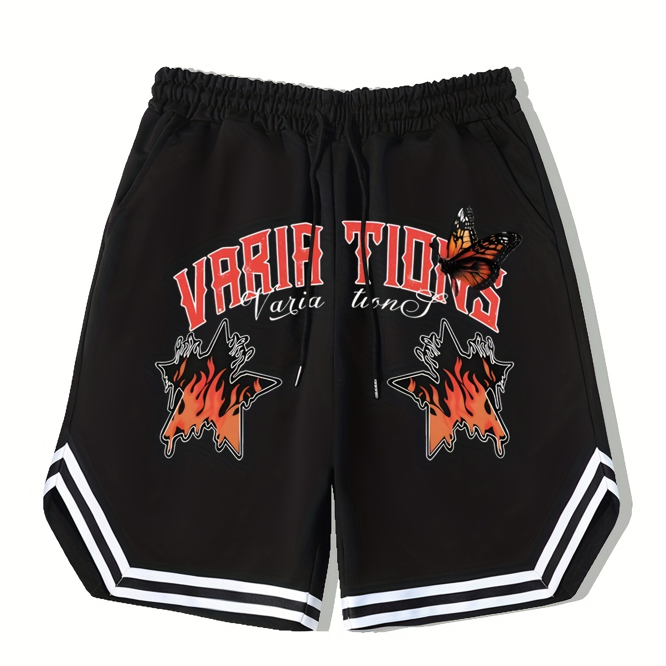 Men's Star & Butterfly Graphic Basketball Shorts, Casual Slightly Stretch Drawstring Shorts For Workout Outdoor, Men's Clothing For Summer
Men's Star & Butterfly Graphic Basketball Shorts, Casual Slightly Stretch Drawstring Shorts For Workout Outdoor, Men's Clothing For Summer