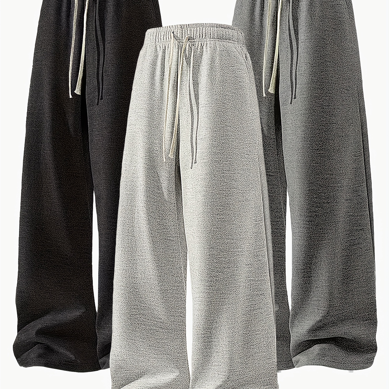 3pcs Men's Athletic Joggers - Breathable Knit, Loose Fit With Drawstring Waist For Running & Gym,
3pcs Men's Athletic Joggers - Breathable Knit, Loose Fit With Drawstring Waist For Running & Gym,