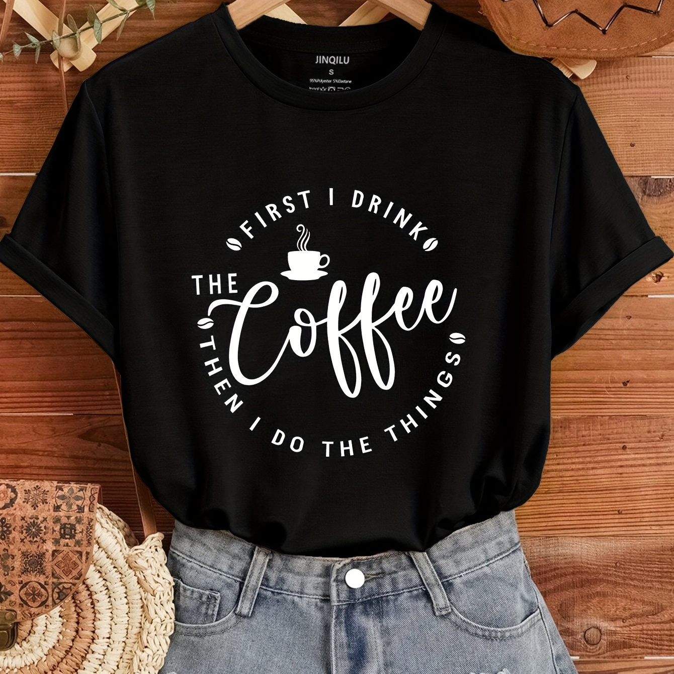 Coffee Print Crew Neck T-shirt, Short Sleeve Casual Top For Spring & Summer, Women's Clothing
Coffee Print Crew Neck T-shirt, Short Sleeve Casual Top For Spring & Summer, Women's Clothing