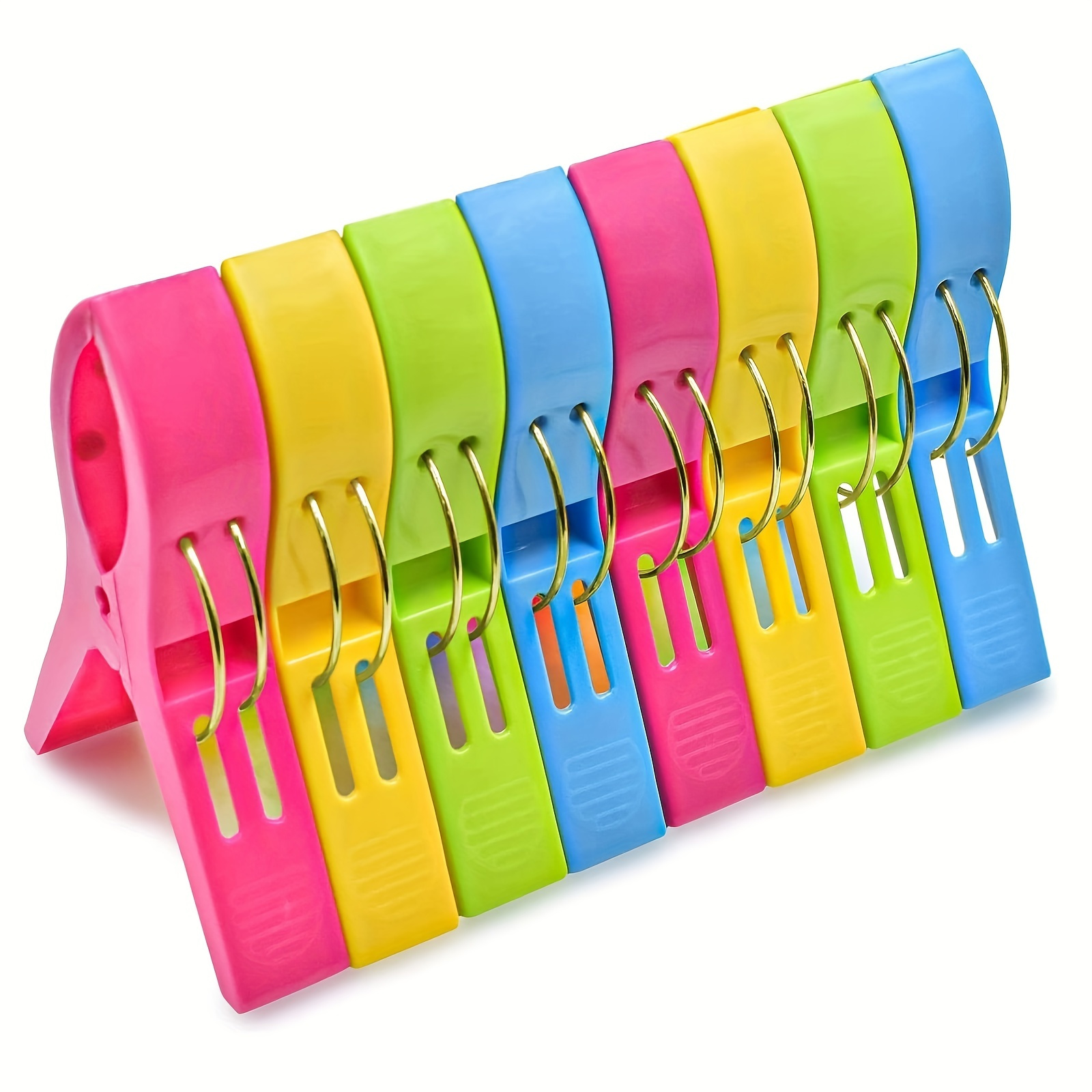 

4/8pcs Beach Towel Clips, Chair Clips, Towel Holder, Plastic Clothes Pegs, Hanging Clip, Clamps, Clothes Pins