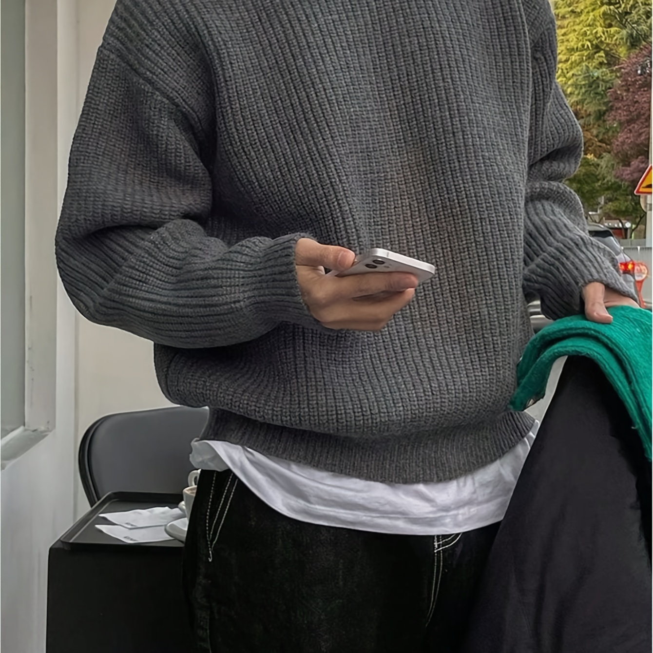 1pc Unisex Casual Crew Neck Long Sleeve Knit Sweater, Solid Color Polyester Knit Fabric, Medium Stretch, Loose Pullover For Fall/winter
1pc Unisex Casual Crew Neck Long Sleeve Knit Sweater, Solid Color Polyester Knit Fabric, Medium Stretch, Loose Pullover For Fall/winter