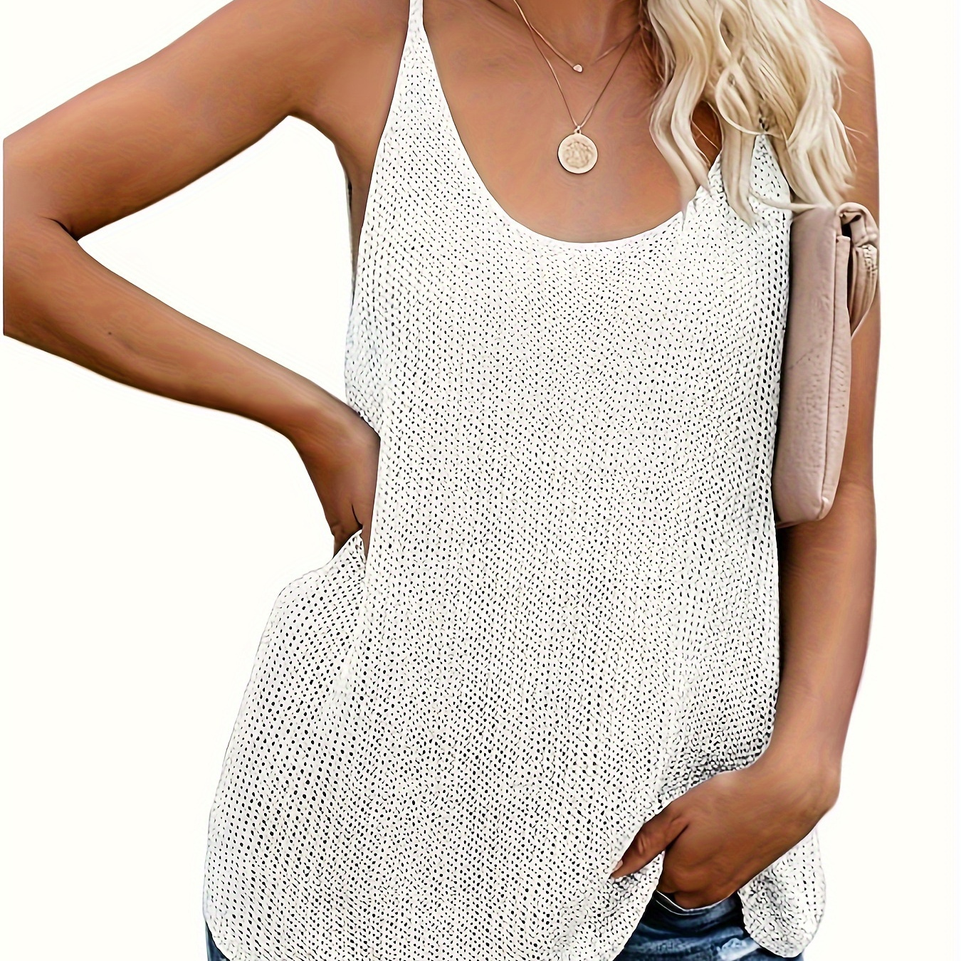 Solid Color Knitted Cami Top, Casual Sleeveless Loose Top For Spring & Summer, Women's Clothing
Solid Color Knitted Cami Top, Casual Sleeveless Loose Top For Spring & Summer, Women's Clothing
