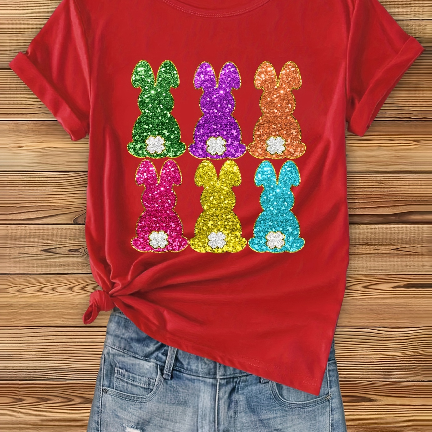 Easter Graphic Print T-shirt, Short Sleeve Crew Neck Casual Top For Summer & Spring, Women's Clothing
Easter Graphic Print T-shirt, Short Sleeve Crew Neck Casual Top For Summer & Spring, Women's Clothing