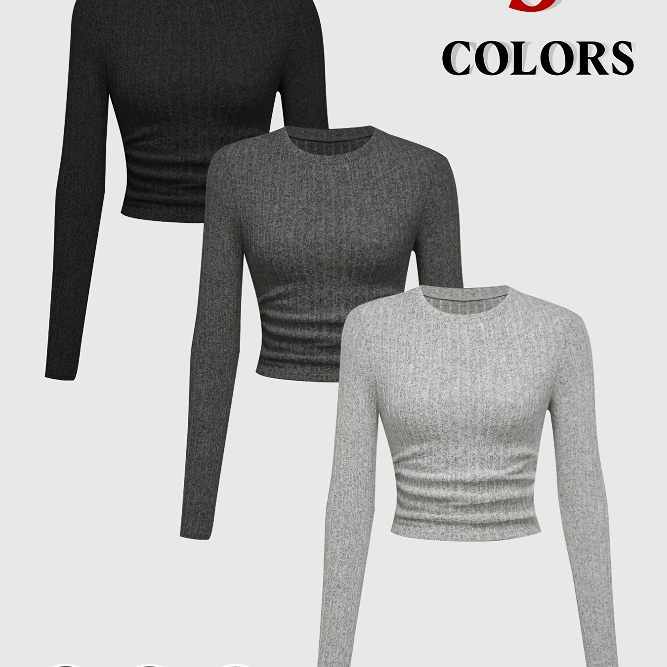 3pcs Solid Color Long Sleeve T-shirt, Casual Crew Neck Ruched Top For Spring & Fall, Women's Clothing
3pcs Solid Color Long Sleeve T-shirt, Casual Crew Neck Ruched Top For Spring & Fall, Women's Clothing
