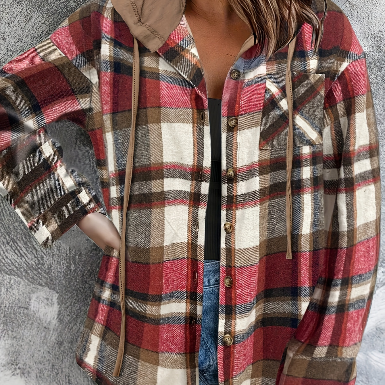 Women's Hooded - Casual Button-up Polyester Spandex Jacket With Hood, Woven Pattern, Fall/winter Essential
Women's Hooded - Casual Button-up Polyester Spandex Jacket With Hood, Woven Pattern, Fall/winter Essential