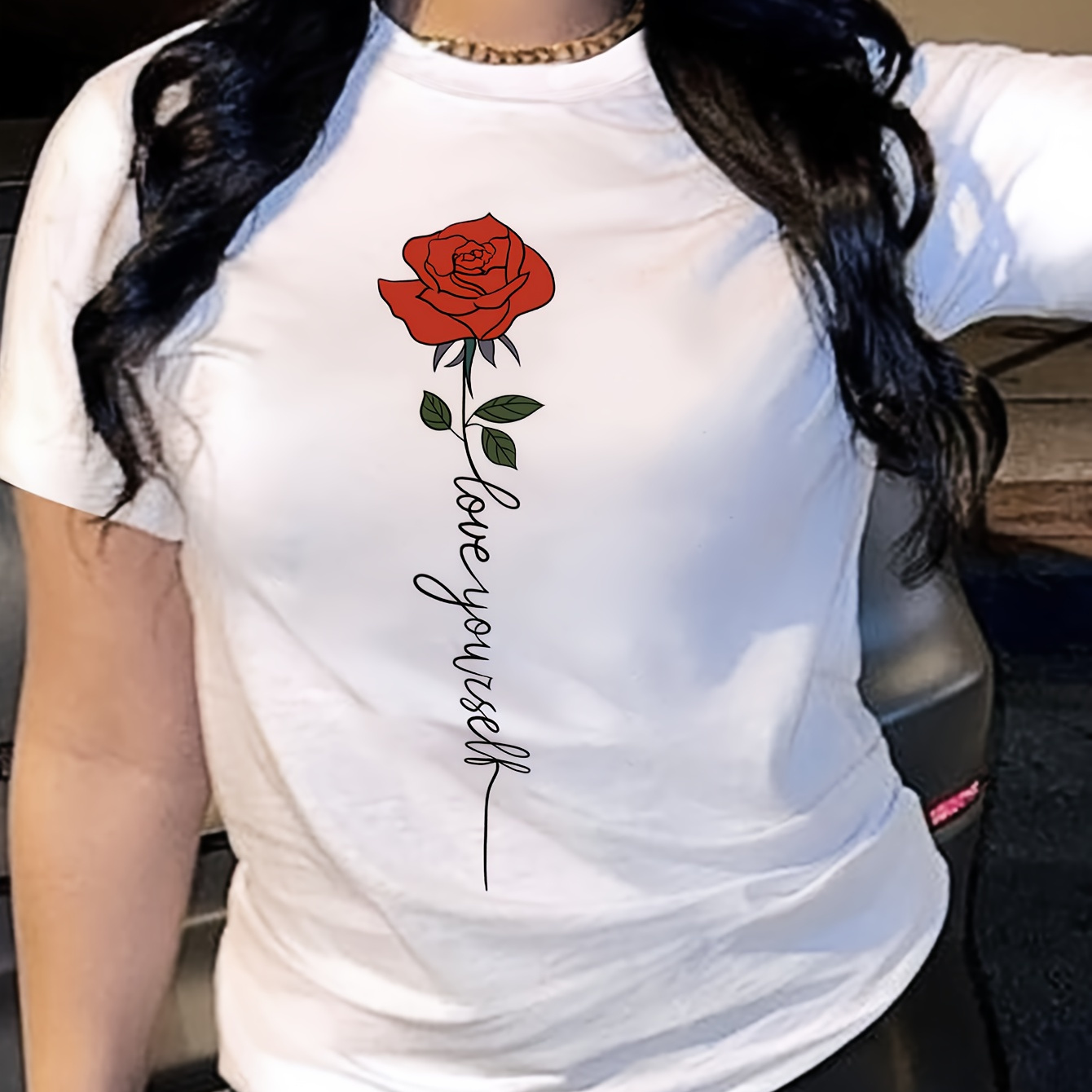 T-shirt À Col Rond Imprimé Floral, Haut Décontracté À Manches Courtes Pour L'été Et Le Printemps, Vêtements Pour Femmes
T-shirt À Col Rond Imprimé Floral, Haut Décontracté À Manches Courtes Pour L'été Et Le Printemps, Vêtements Pour Femmes