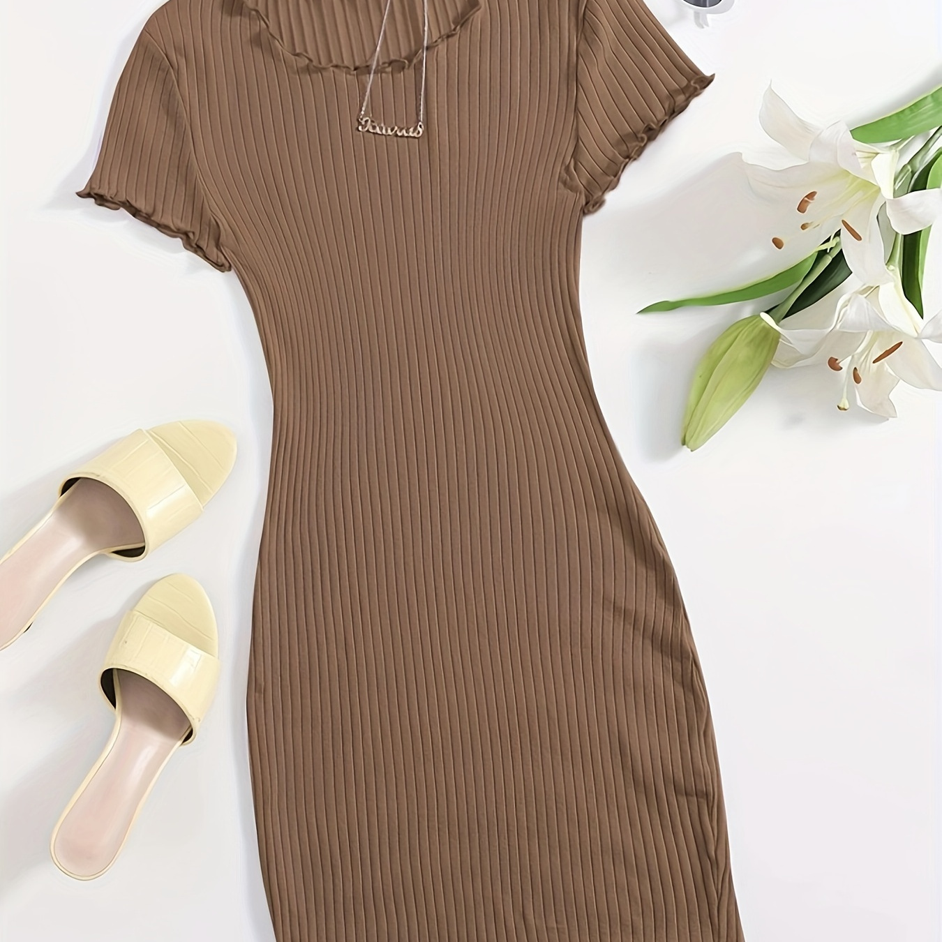 Robe Côtelée Unie, Robe Décontractée À Manches Courtes Pour Le Printemps Et L'été, Vêtements Pour Femmes
Robe Côtelée Unie, Robe Décontractée À Manches Courtes Pour Le Printemps Et L'été, Vêtements Pour Femmes