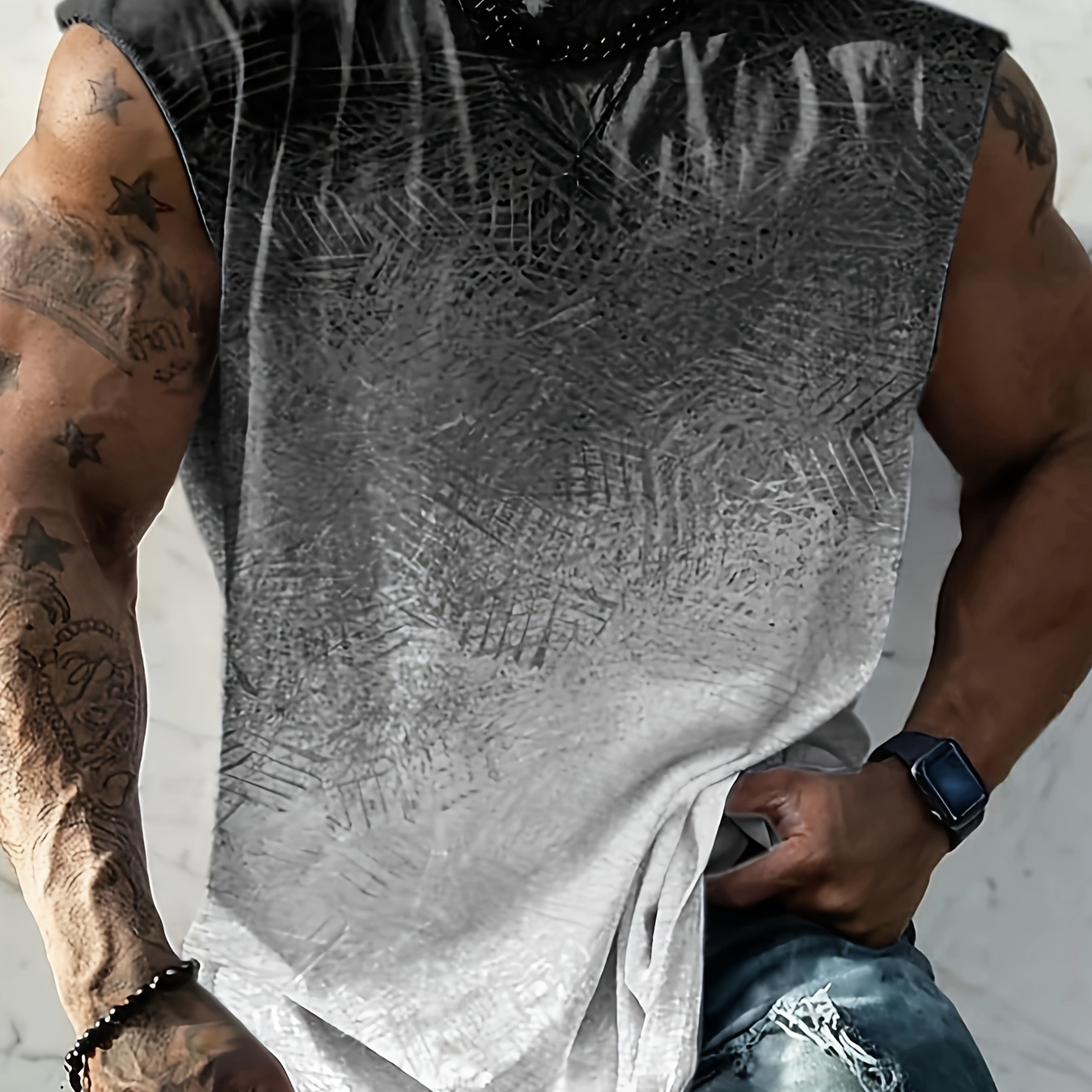 Gradient Color Comfy Breathable Tank Top, Men's Casual Stretch Sleeveless T-shirt For Summer Gym Workout Training Basketball
Gradient Color Comfy Breathable Tank Top, Men's Casual Stretch Sleeveless T-shirt For Summer Gym Workout Training Basketball