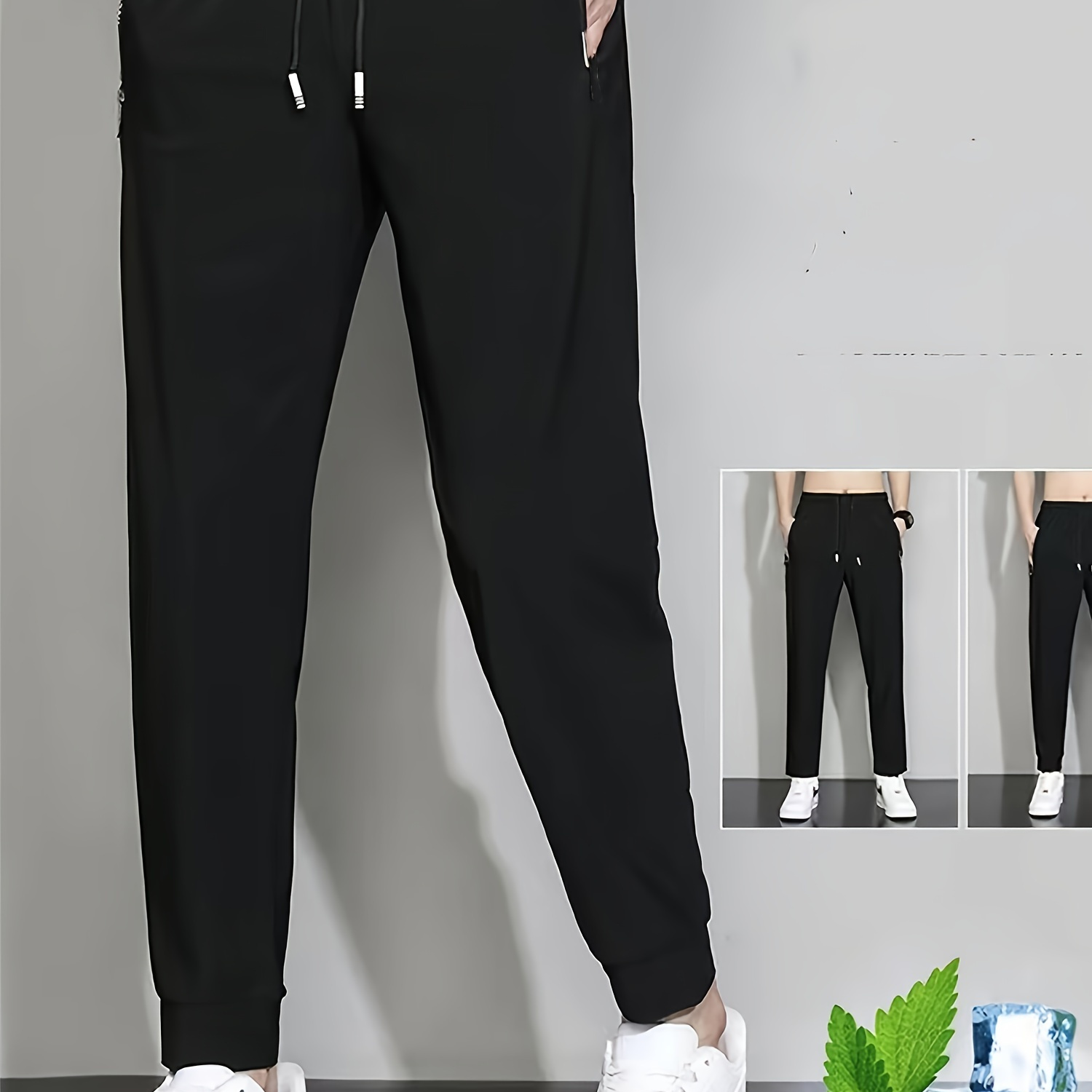 Summer Ice Silk Cool Casual Pants, Men's Breathable Lightweight Long Trousers, Fashion Elastic Waist With Drawstring, For Outdoor & Home Use
Summer Ice Silk Cool Casual Pants, Men's Breathable Lightweight Long Trousers, Fashion Elastic Waist With Drawstring, For Outdoor & Home Use