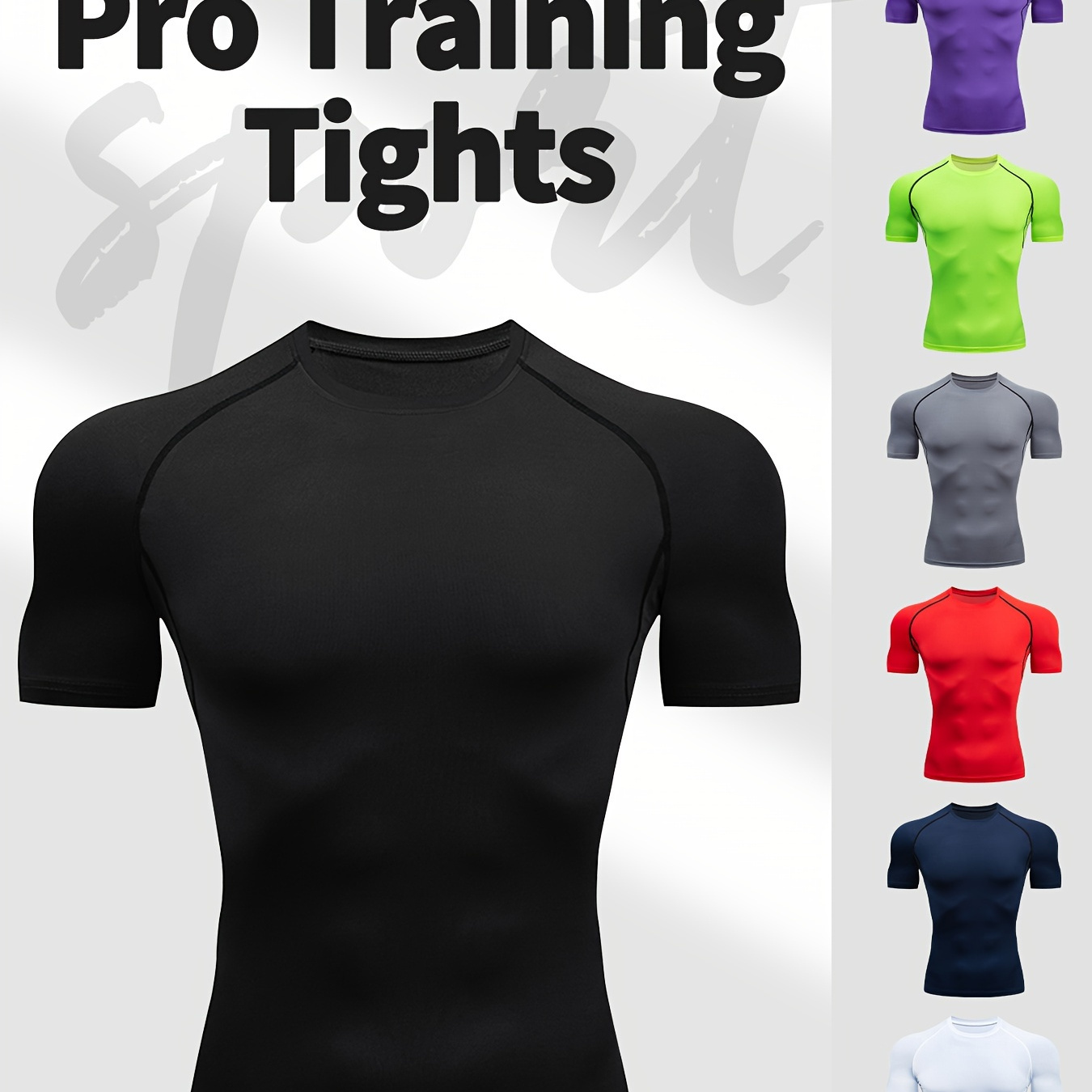 Men's Solid Sports Shirt, Active Breathable High Stretch Crew Neck Short Sleeve Top For Outdoor Fitness Workout
Men's Solid Sports Shirt, Active Breathable High Stretch Crew Neck Short Sleeve Top For Outdoor Fitness Workout