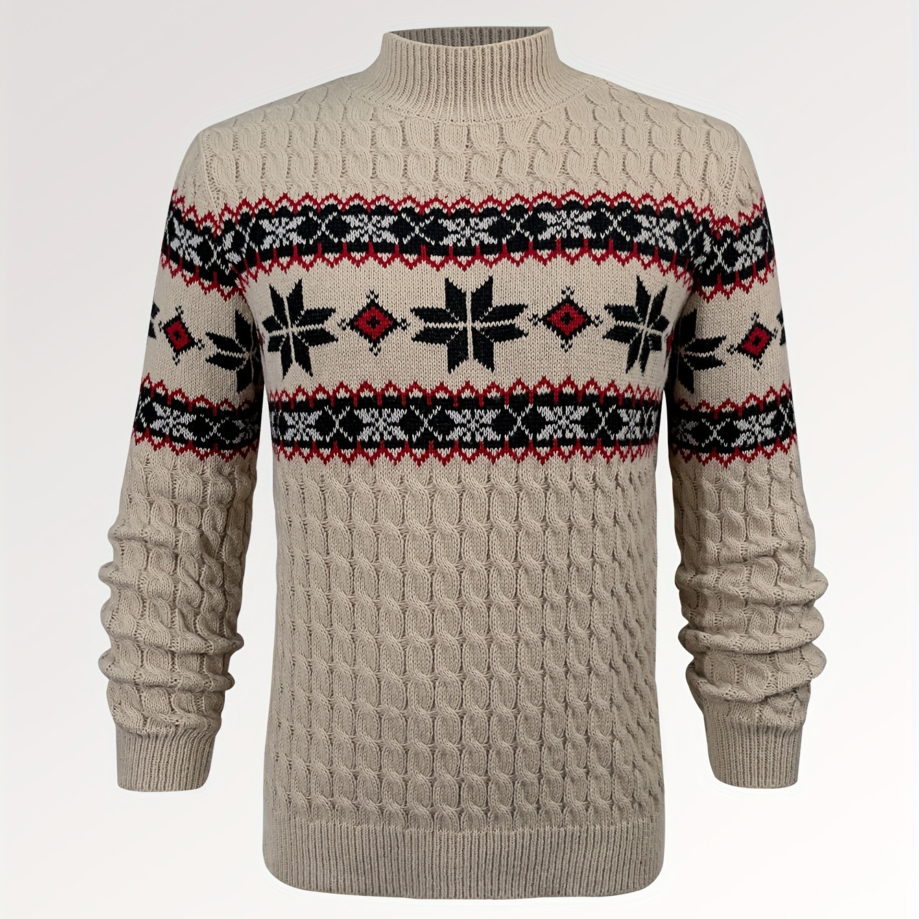 All Match Knitted Retro Pattern Sweater, Men's Casual Warm Mid Stretch Crew Neck Pullover Sweater For Men Fall Winter
All Match Knitted Retro Pattern Sweater, Men's Casual Warm Mid Stretch Crew Neck Pullover Sweater For Men Fall Winter