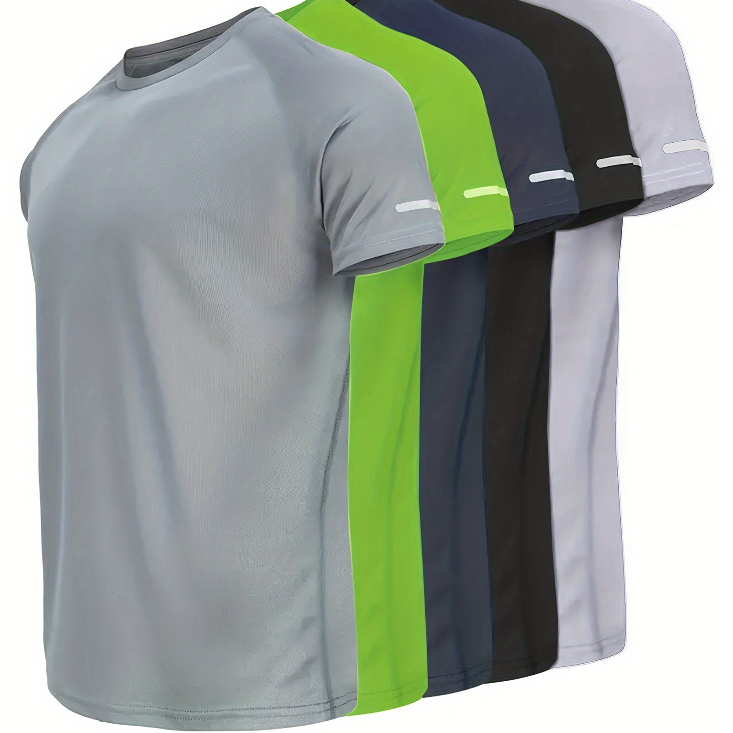 5pcs Solid Color Short Sleeve T-shirt, Men's Breathable Quick-dry Crew Neck Top For Summer Sport & Casual Wear
5pcs Solid Color Short Sleeve T-shirt, Men's Breathable Quick-dry Crew Neck Top For Summer Sport & Casual Wear