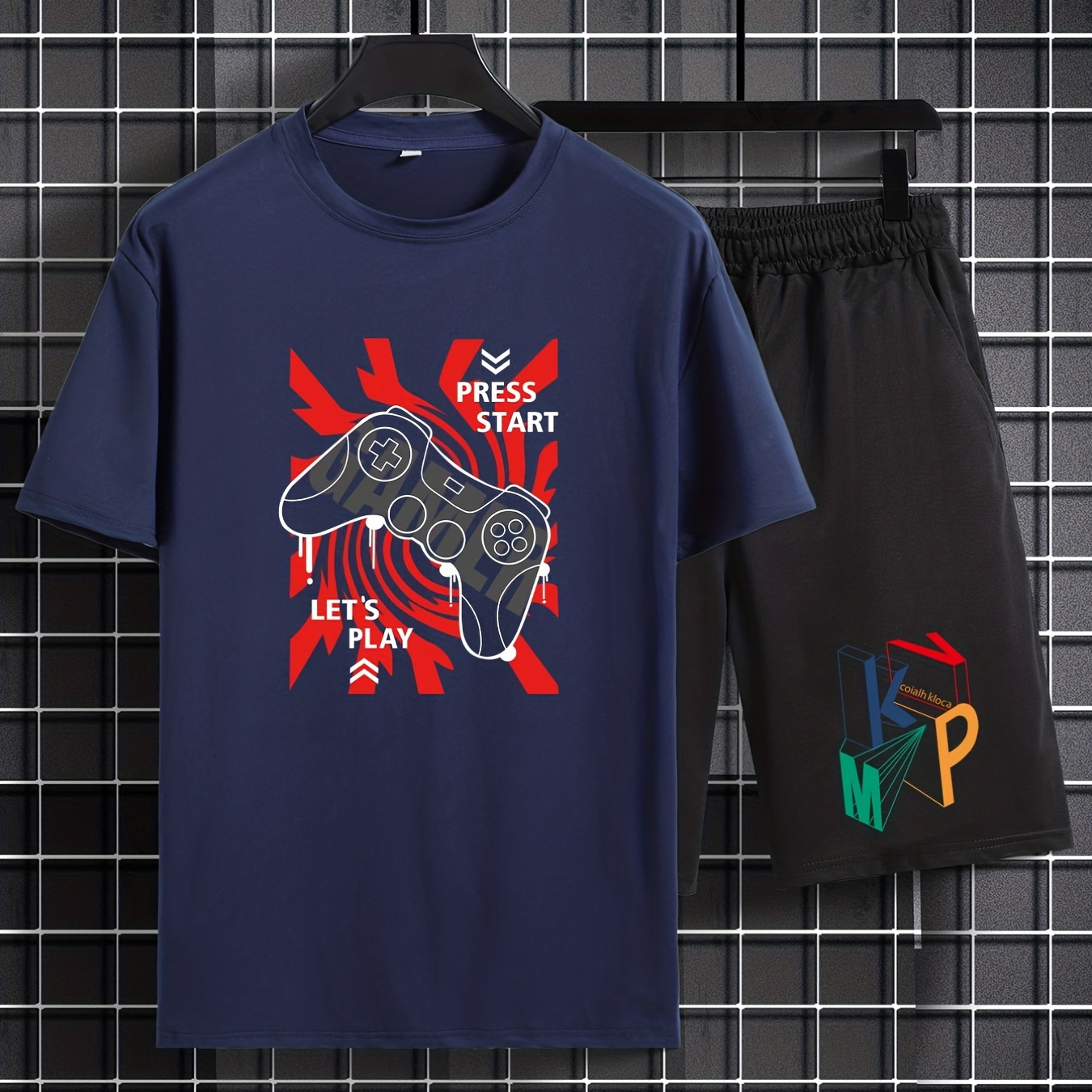 Men's Casual Game Machine Graphic Print Comfortable Crew Neck Short Sleeve T-shirt & Shorts Sets, Summer Oversized Loose Clothing Plus Size
Men's Casual Game Machine Graphic Print Comfortable Crew Neck Short Sleeve T-shirt & Shorts Sets, Summer Oversized Loose Clothing Plus Size