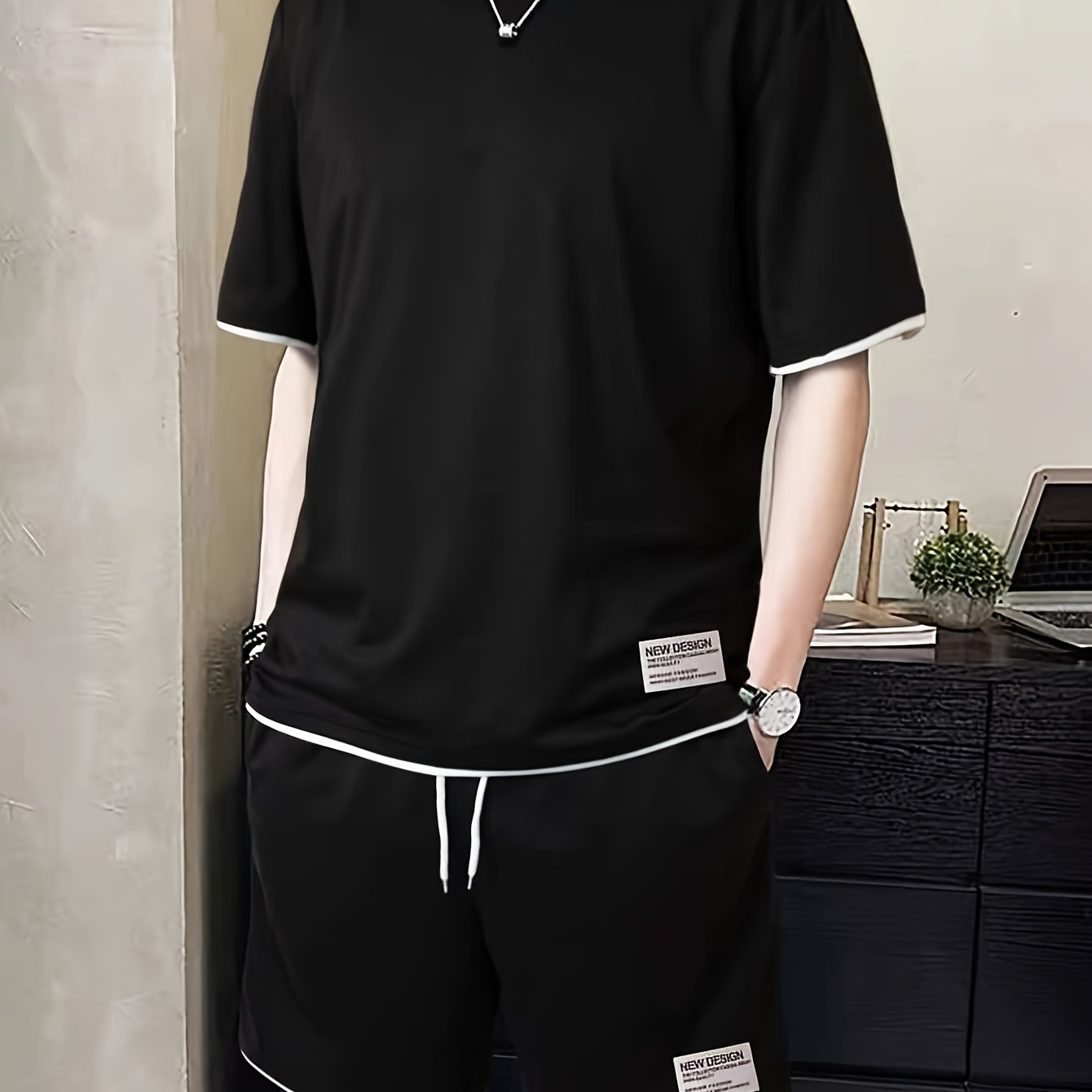 2-piece Men's Summer Leisure Outfit Set, Men's Short Sleeve Crew Neck T-shirt & Drawstring Shorts Set
2-piece Men's Summer Leisure Outfit Set, Men's Short Sleeve Crew Neck T-shirt & Drawstring Shorts Set