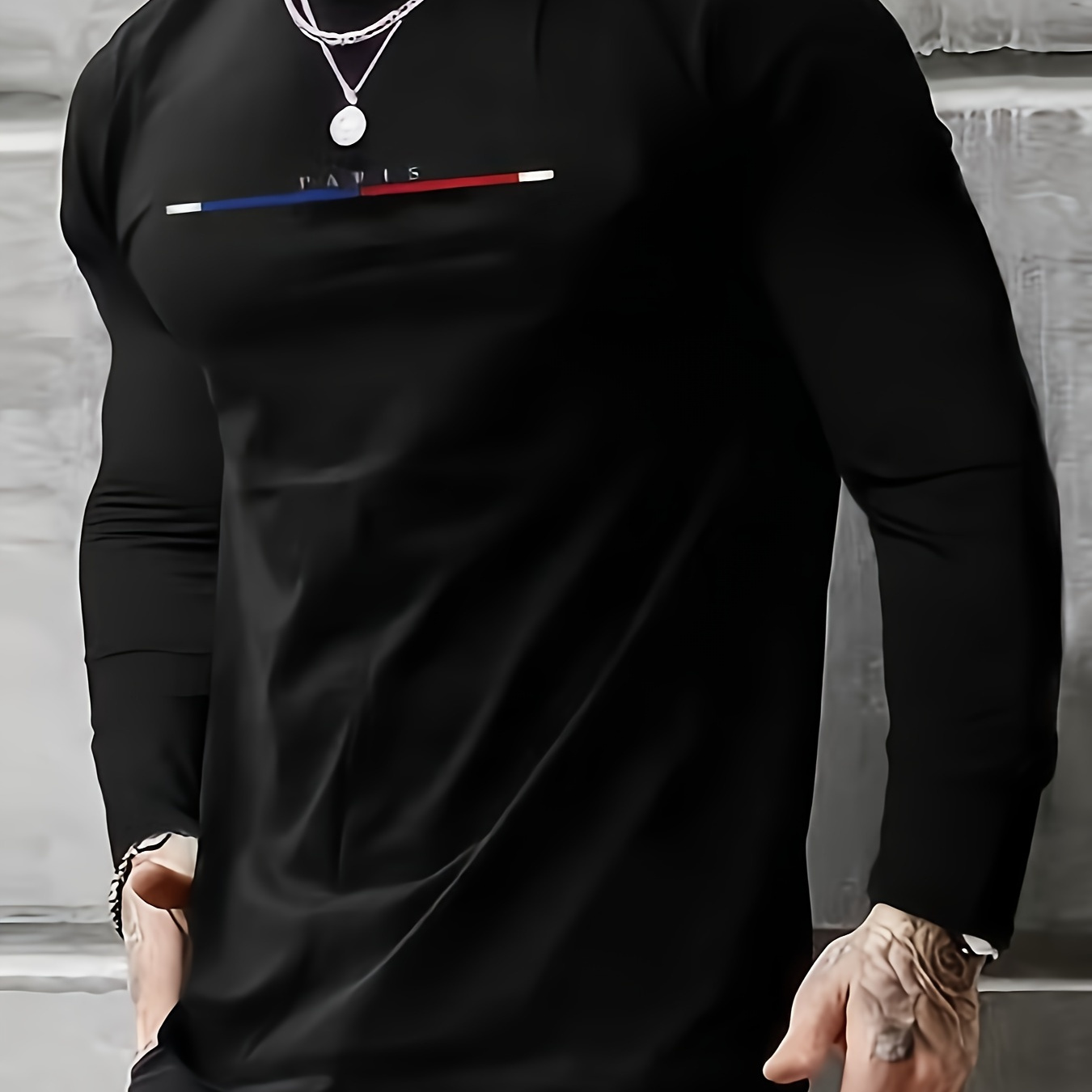 Paris Letter Print T-shirt, Men's Casual Comfy Crew Neck Tee, Trendy Long Sleeve Top For Spring/fall
Paris Letter Print T-shirt, Men's Casual Comfy Crew Neck Tee, Trendy Long Sleeve Top For Spring/fall