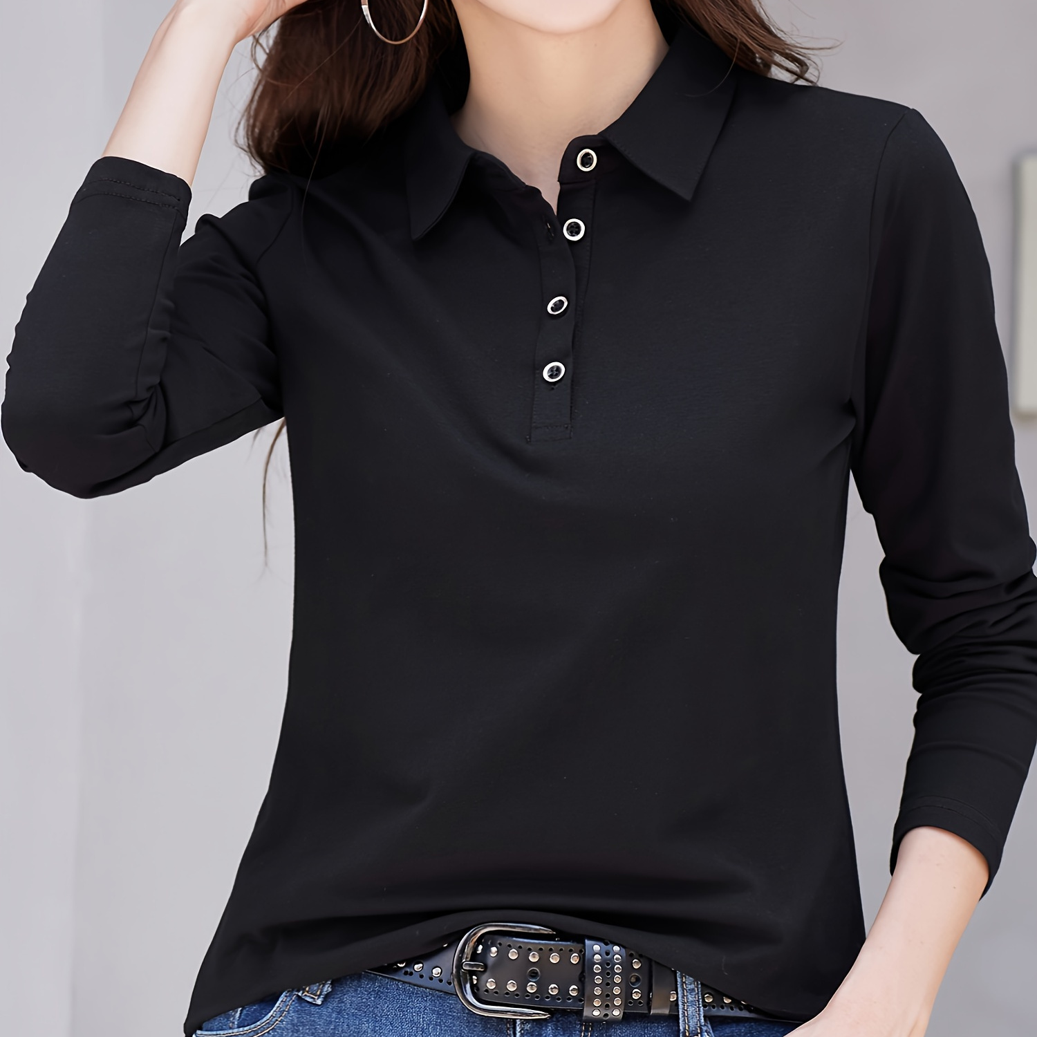 Chemise en pour Femme - Manches Longues Décontractées, Col, Lavable en Machine - Couleur Unie, Coupe Extensible pour /Automne
Chemise en pour Femme - Manches Longues Décontractées, Col, Lavable en Machine - Couleur Unie, Coupe Extensible pour /Automne