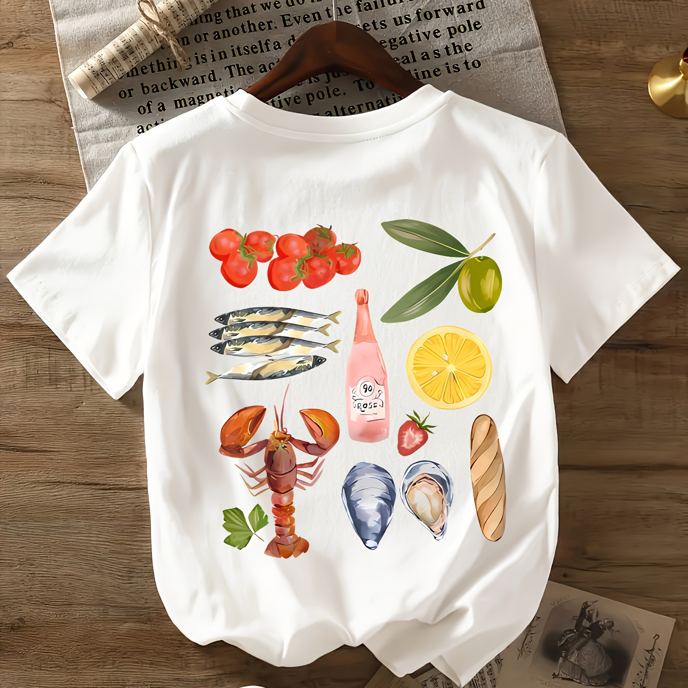 T-shirt Imprimé À Motif Alimentaire, Haut Décontracté À Manches Courtes Et Col Rond, Vêtements Pour Femmes
T-shirt Imprimé À Motif Alimentaire, Haut Décontracté À Manches Courtes Et Col Rond, Vêtements Pour Femmes