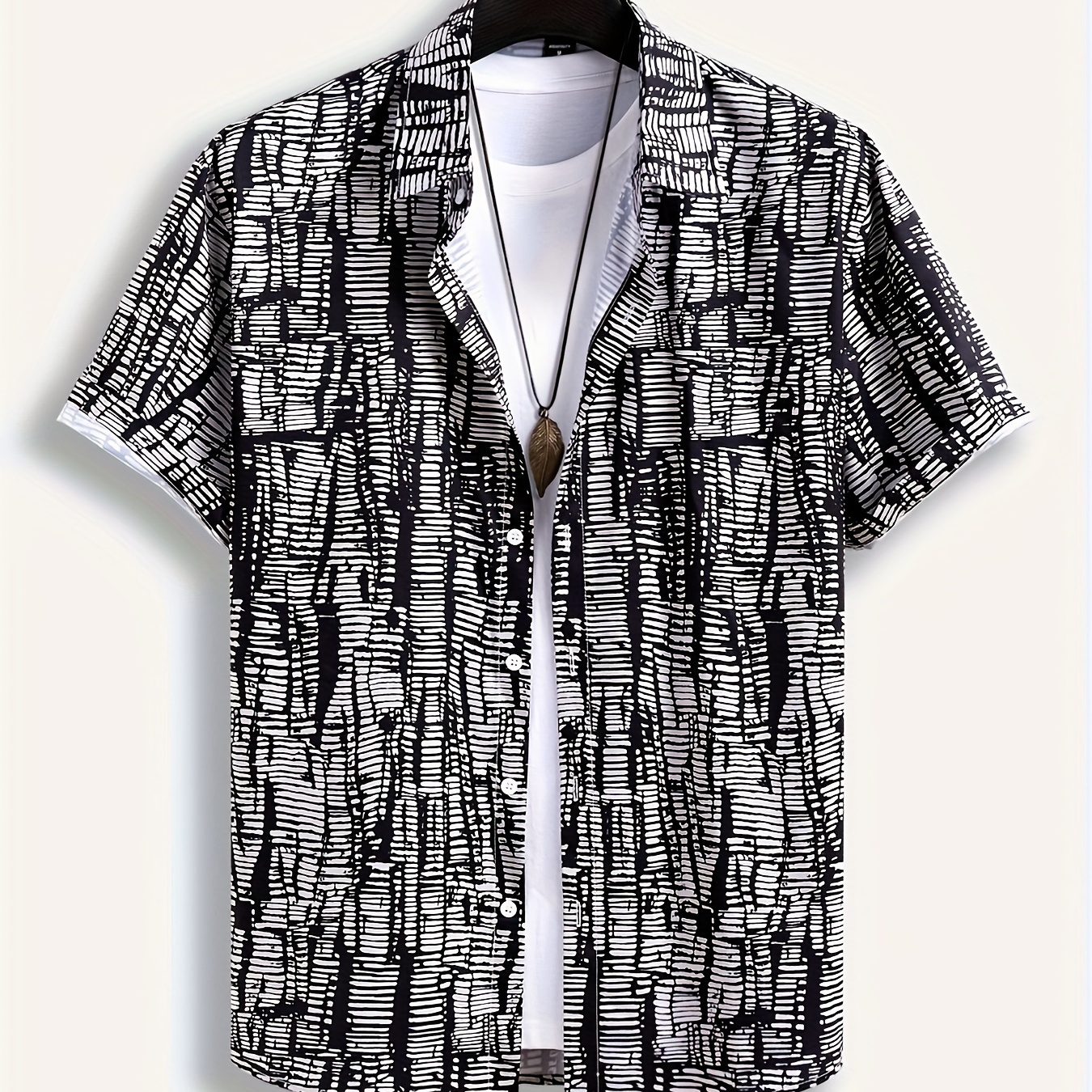 Creative Print Men's Summer Fashionable And Simple Short Sleeve Button Casual Lapel Simple Shirt, Trendy And Versatile, Suitable For Dates, Beach Holiday, As Gifts
Creative Print Men's Summer Fashionable And Simple Short Sleeve Button Casual Lapel Simple Shirt, Trendy And Versatile, Suitable For Dates, Beach Holiday, As Gifts