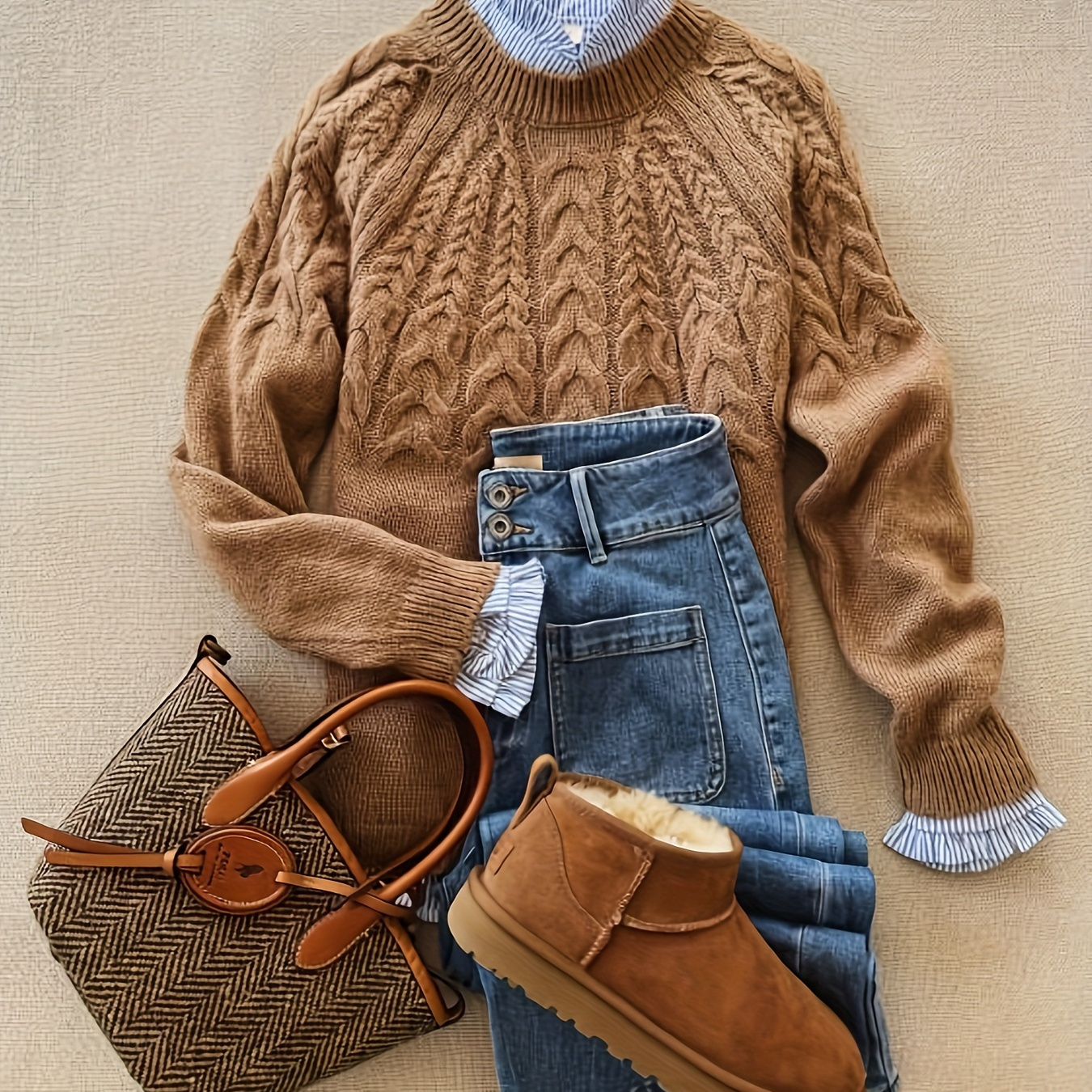 Cozy Cable Knit Sweater For Women - Casual Striped Long Sleeve Pullover, Fall & Winter
Cozy Cable Knit Sweater For Women - Casual Striped Long Sleeve Pullover, Fall & Winter