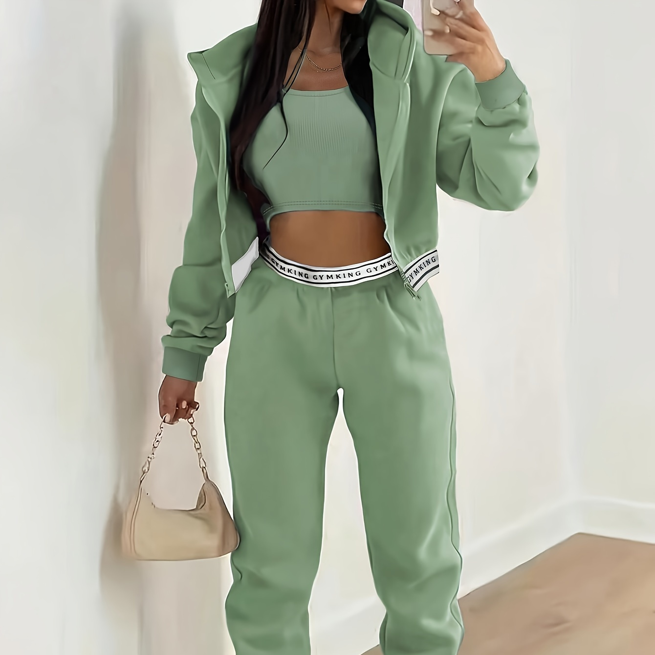 Women's -piece Fall/winter Outfit: Casual Zip-up Hoodie, Vest & Pants Set - Polyester , Long Sleeves, Machine Washable
Women's -piece Fall/winter Outfit: Casual Zip-up Hoodie, Vest & Pants Set - Polyester , Long Sleeves, Machine Washable