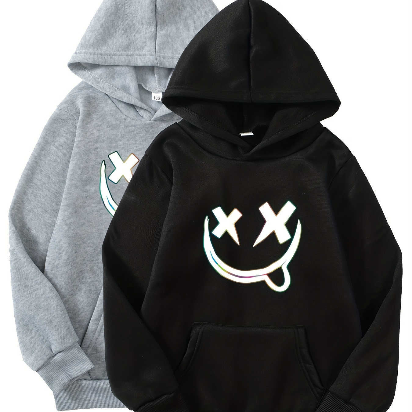 2pcs Cute Smiling Print Boys Casual Pullover Hooded Long Sleeve Sweatshirt For Spring Fall, Kids Clothing Outdoor
2pcs Cute Smiling Print Boys Casual Pullover Hooded Long Sleeve Sweatshirt For Spring Fall, Kids Clothing Outdoor