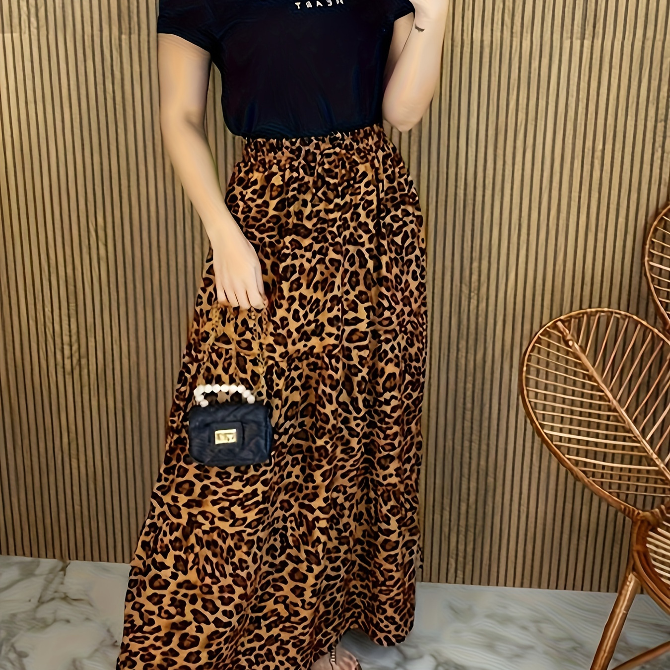 Leopard Print High Waist Skirt, Stylish Maxi Skirt For Spring & Summer, Women's Clothing
Leopard Print High Waist Skirt, Stylish Maxi Skirt For Spring & Summer, Women's Clothing