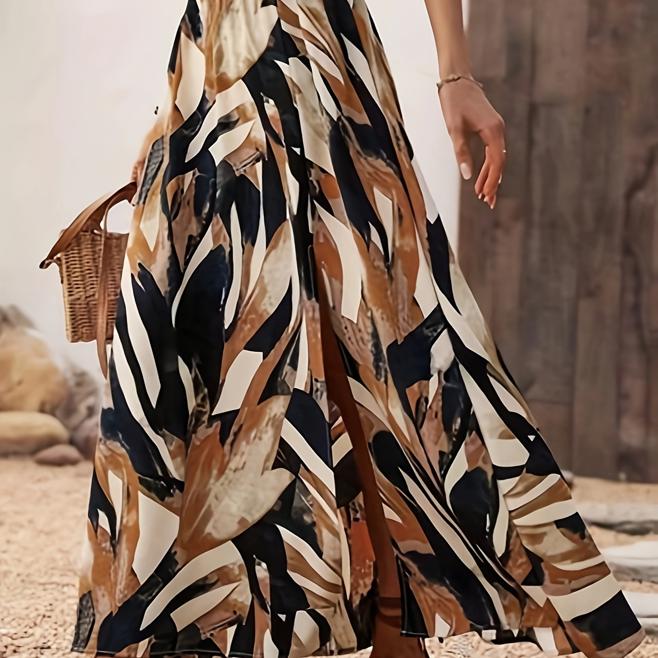 Allover Print Elastic Waist Skirt, Casual Split Hem A-line Skirt For Spring & Summer, Women's Clothing
Allover Print Elastic Waist Skirt, Casual Split Hem A-line Skirt For Spring & Summer, Women's Clothing
