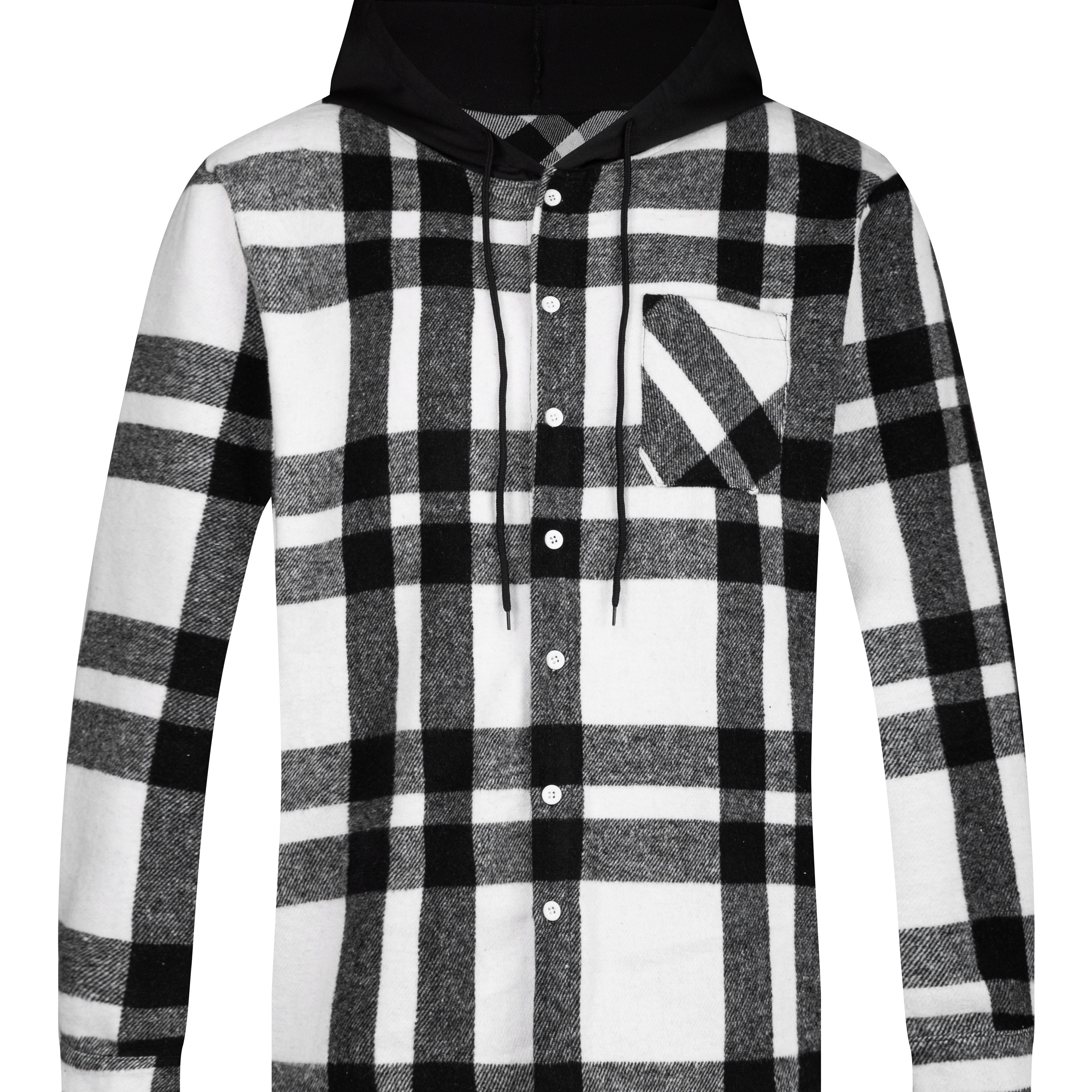 Big Plaid Pattern Men's Color Block Hooded Long Sleeve Shirt Jacket With Pocket Design For Fall Winter
Big Plaid Pattern Men's Color Block Hooded Long Sleeve Shirt Jacket With Pocket Design For Fall Winter