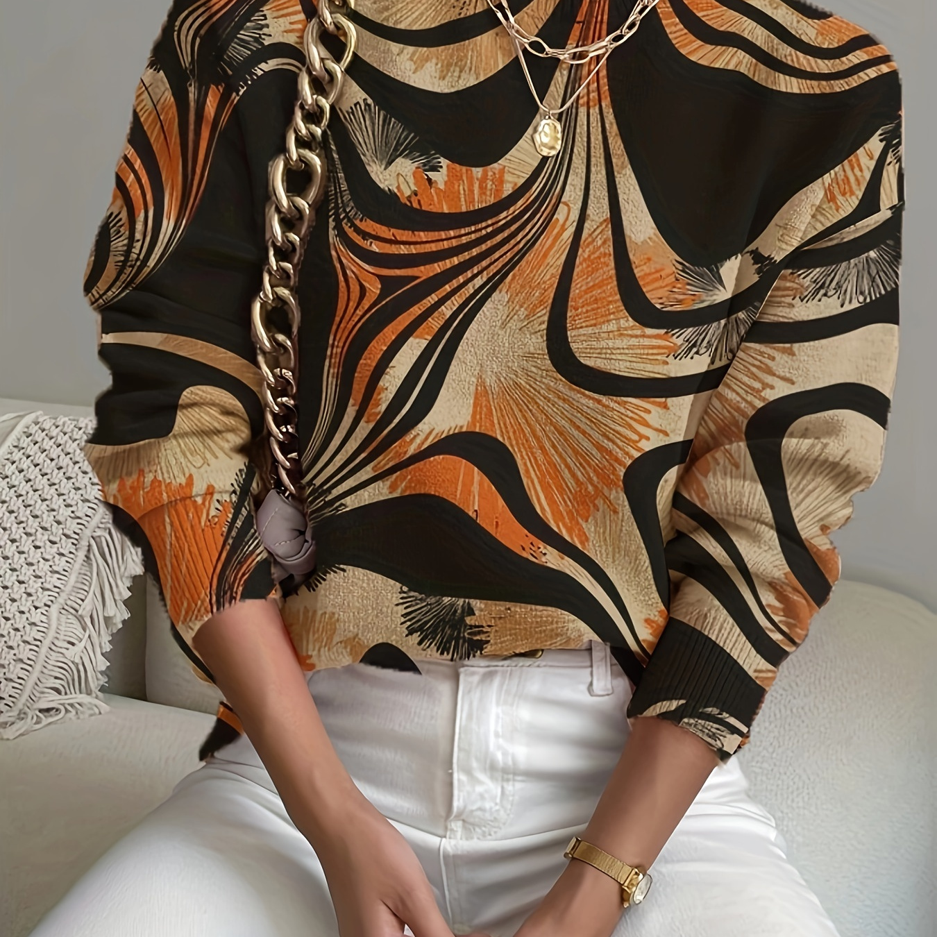 Plus Size Graphic Print Crew Neck Sweater, Casual Long Sleeve Loose Pullover Sweater For Fall & Winter, Women's Plus Size Clothing
Plus Size Graphic Print Crew Neck Sweater, Casual Long Sleeve Loose Pullover Sweater For Fall & Winter, Women's Plus Size Clothing