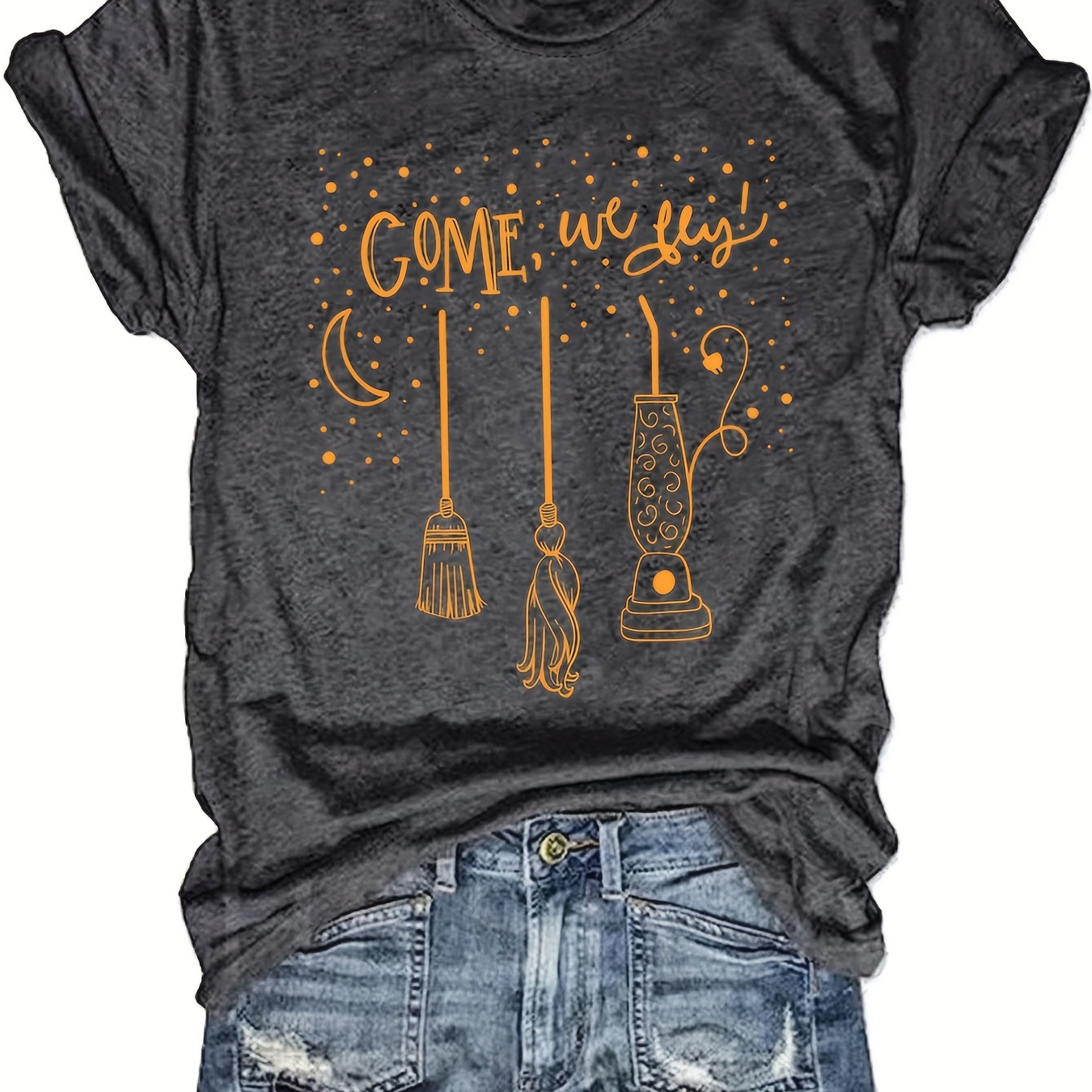 Halloween Graphic & Letter Print T-shirt, Casual Short Sleeve Top For Spring & Summer, Women's Clothing
Halloween Graphic & Letter Print T-shirt, Casual Short Sleeve Top For Spring & Summer, Women's Clothing