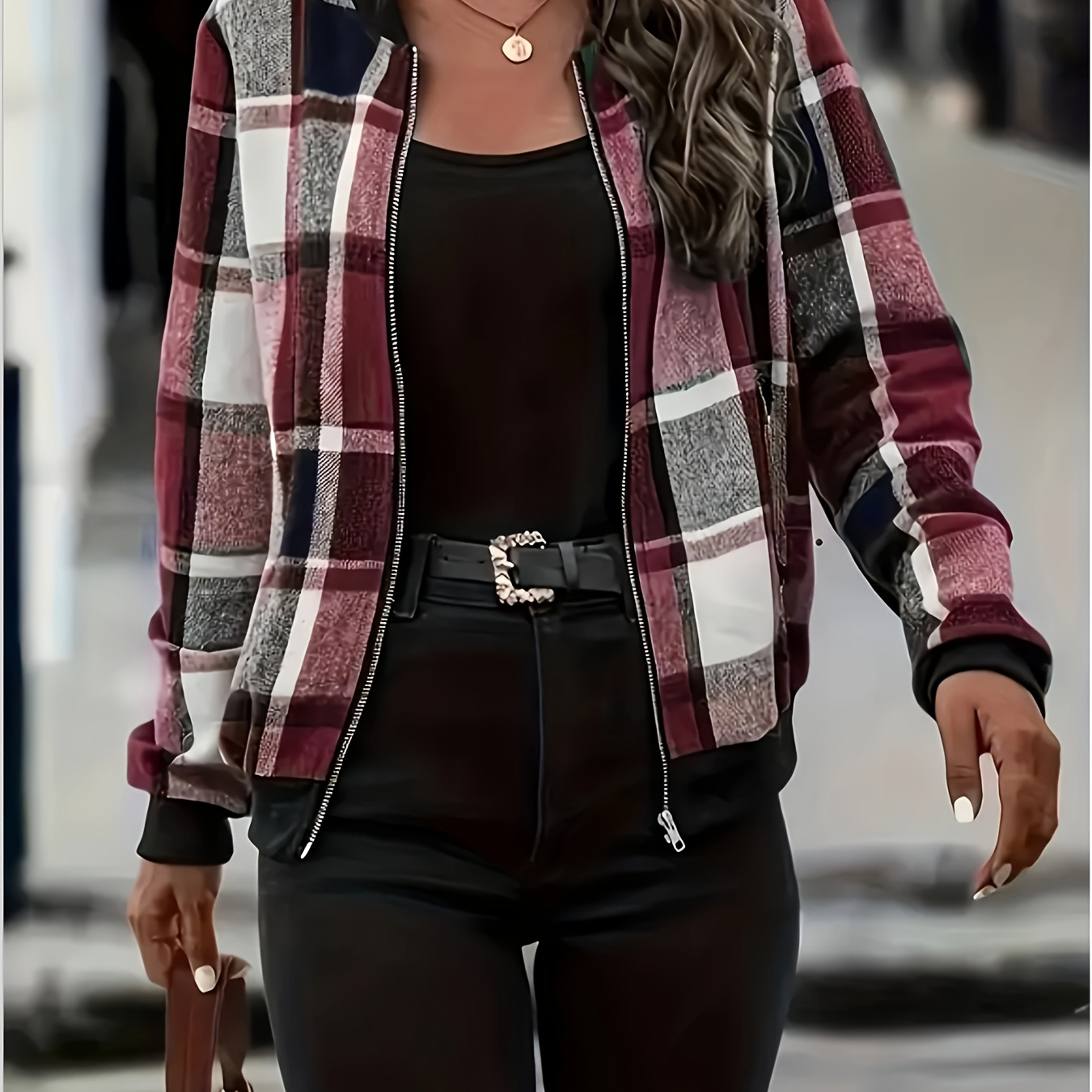 Spring And Autumn Women's Plus Size Cardigan Office Commuter Print Zipper Casual Long Sleeve Padded Thermal Jacket Jacket
Spring And Autumn Women's Plus Size Cardigan Office Commuter Print Zipper Casual Long Sleeve Padded Thermal Jacket Jacket