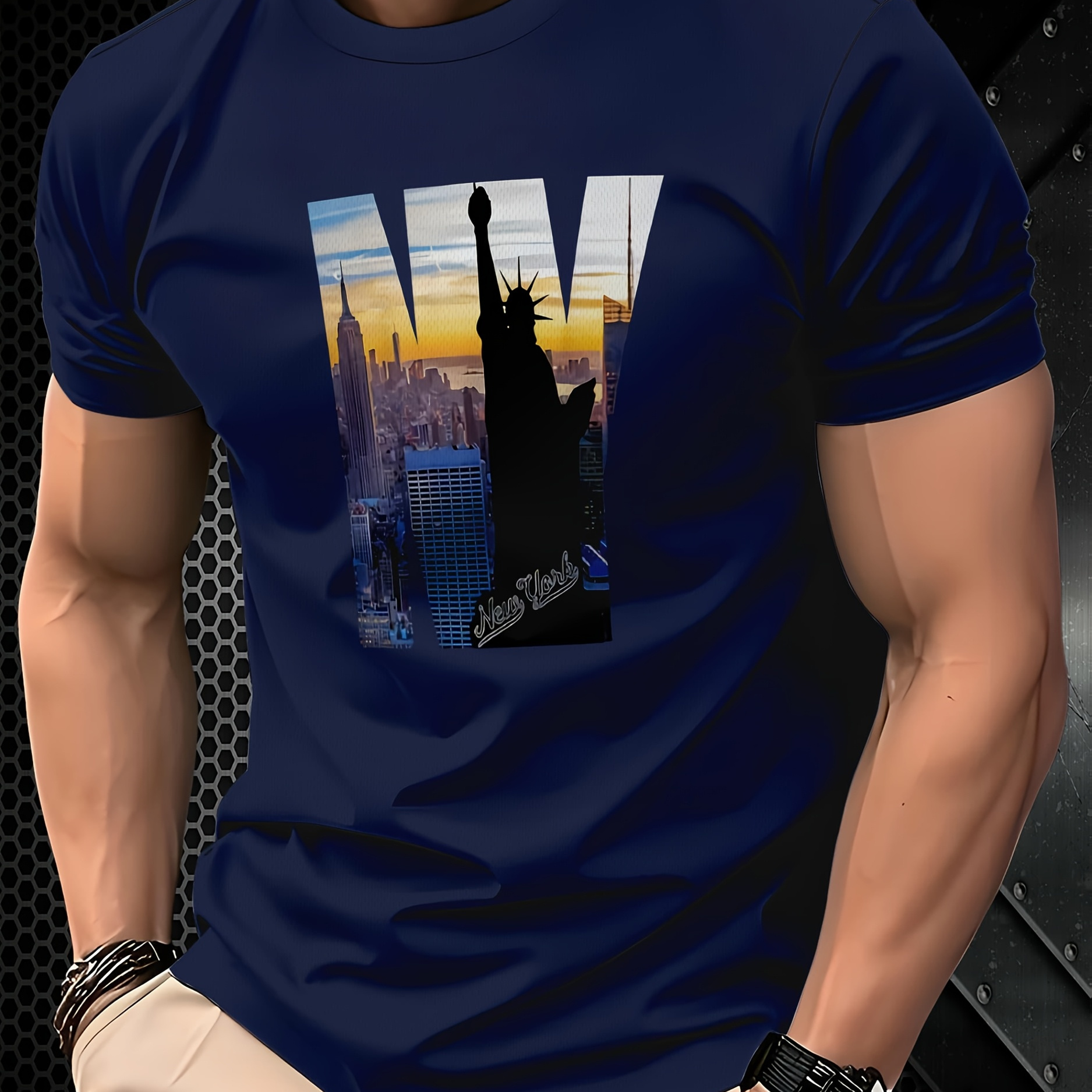 Men's Casual Short Sleeve T-shirt With 3d Print Letter Pattern, Breathable Polyester Fabric, Round Neck, Summer Outdoor Wear
Men's Casual Short Sleeve T-shirt With 3d Print Letter Pattern, Breathable Polyester Fabric, Round Neck, Summer Outdoor Wear