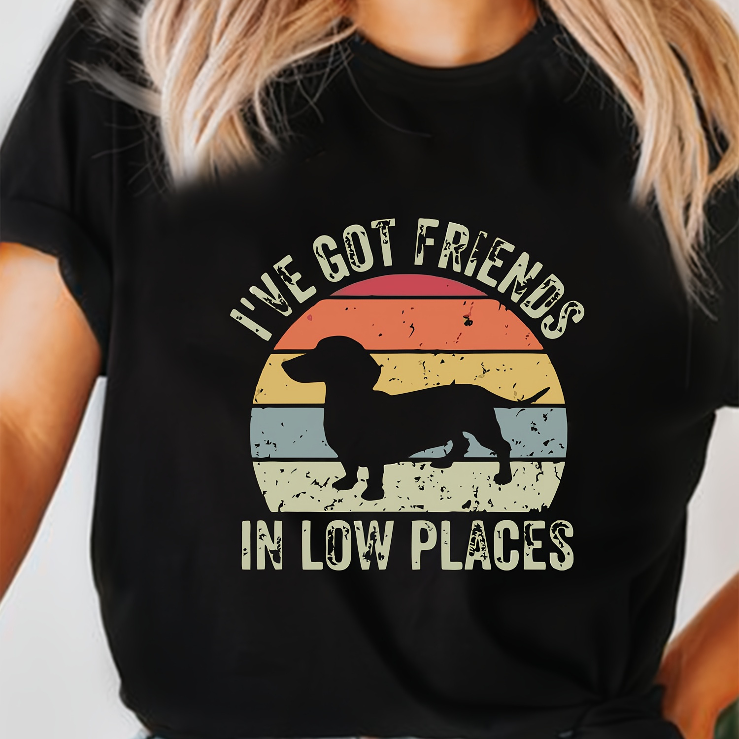 Dog & Letter Print T-shirt, Casual Crew Neck Short Sleeve Top For Spring & Summer, Women's Clothing
Dog & Letter Print T-shirt, Casual Crew Neck Short Sleeve Top For Spring & Summer, Women's Clothing