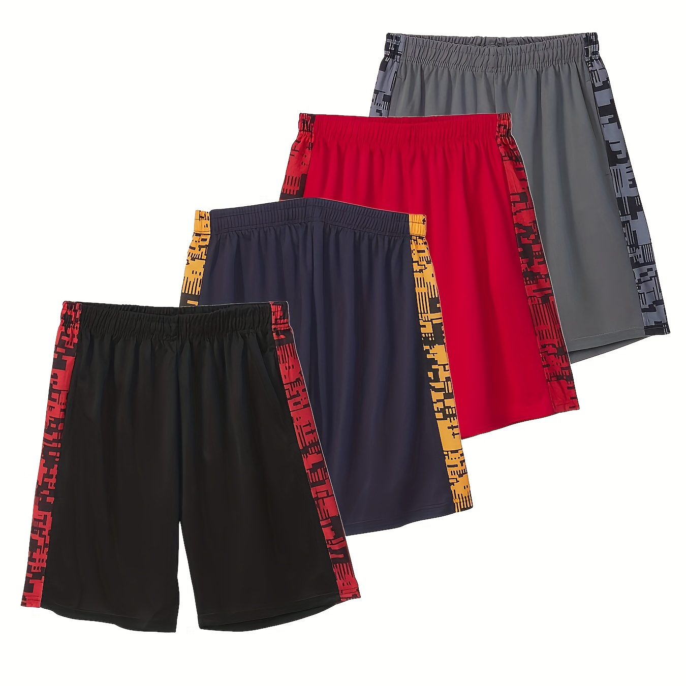 4-pack Men's Athletic Shorts With Pockets, Quick-dry Basketball Workout Casual Shorts, Sports Gym Training Running Shorts
4-pack Men's Athletic Shorts With Pockets, Quick-dry Basketball Workout Casual Shorts, Sports Gym Training Running Shorts
