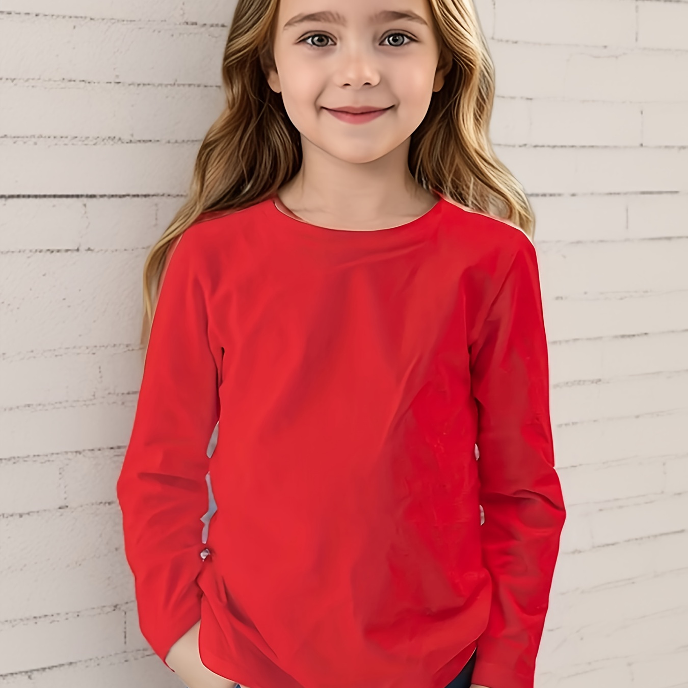 Girls Comfy & Versatile Long Sleeve Solid Colored Cotton T-shirt For Spring & Fall, Girls Clothes For Outdoors
Girls Comfy & Versatile Long Sleeve Solid Colored Cotton T-shirt For Spring & Fall, Girls Clothes For Outdoors