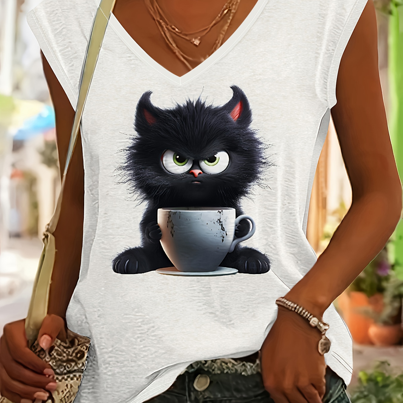 Plus Size Cat Print T-shirt, Casual Short Sleeve Top For Spring & Summer, Women's Plus Size Clothing
Plus Size Cat Print T-shirt, Casual Short Sleeve Top For Spring & Summer, Women's Plus Size Clothing