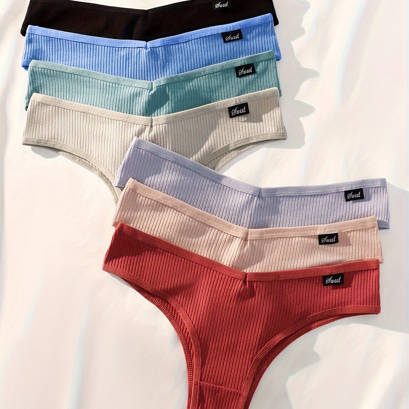 7pcs Letter Label Patched Briefs, Simple & Breathable Ribbed Intimates Panties, Women's Lingerie & Underwear
7pcs Letter Label Patched Briefs, Simple & Breathable Ribbed Intimates Panties, Women's Lingerie & Underwear