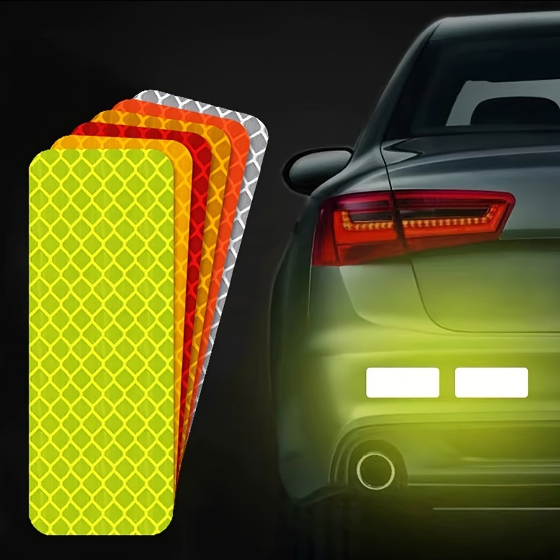 

10pcs/set Car Truck Bumper Safety Reflective Warning Strip Stickers, Night Driving Secure Reflector Sticker Auto Exterior Decals Car Styling