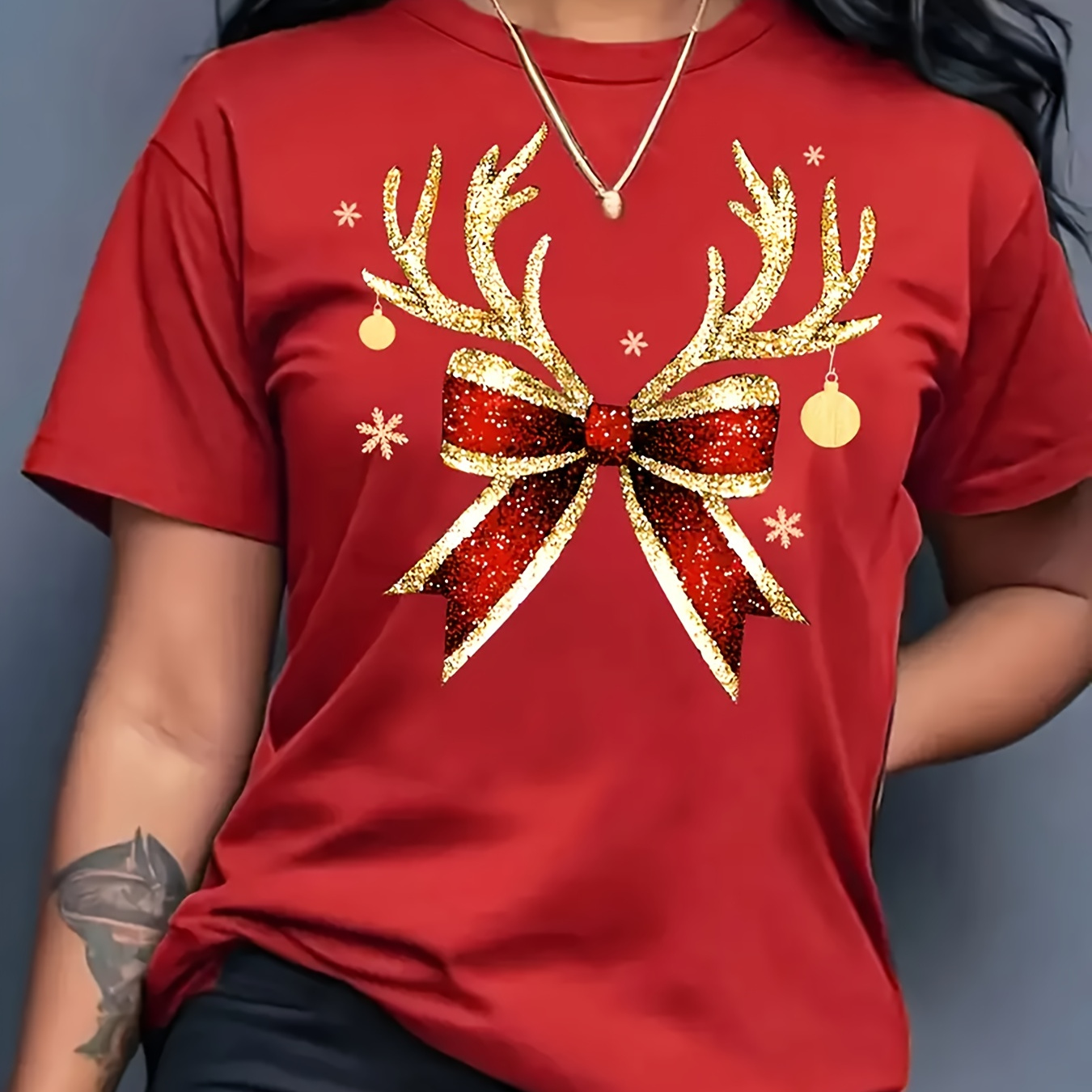 Women's Christmas Bow T-, Round , , Regular Length, Polyester, All , Tee For And Running
Women's Christmas Bow T-, Round , , Regular Length, Polyester, All , Tee For And Running
