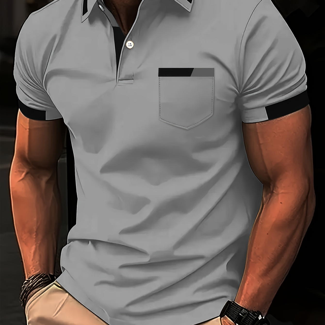 Elegant Men's Color Block Shirt - Casual & Stylish, Short Sleeve, Button Detail, Home Or Out
Elegant Men's Color Block Shirt - Casual & Stylish, Short Sleeve, Button Detail, Home Or Out